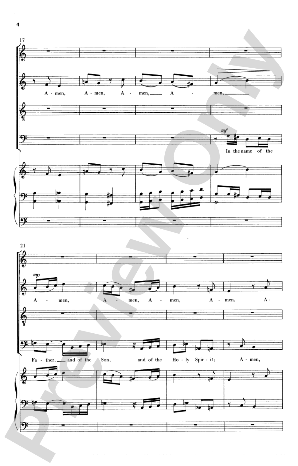 In the Name of the Father (from <I>The Voice of the Holy Spirit</I>): SATB, with Opt. Baritone Solo Choral Octavo