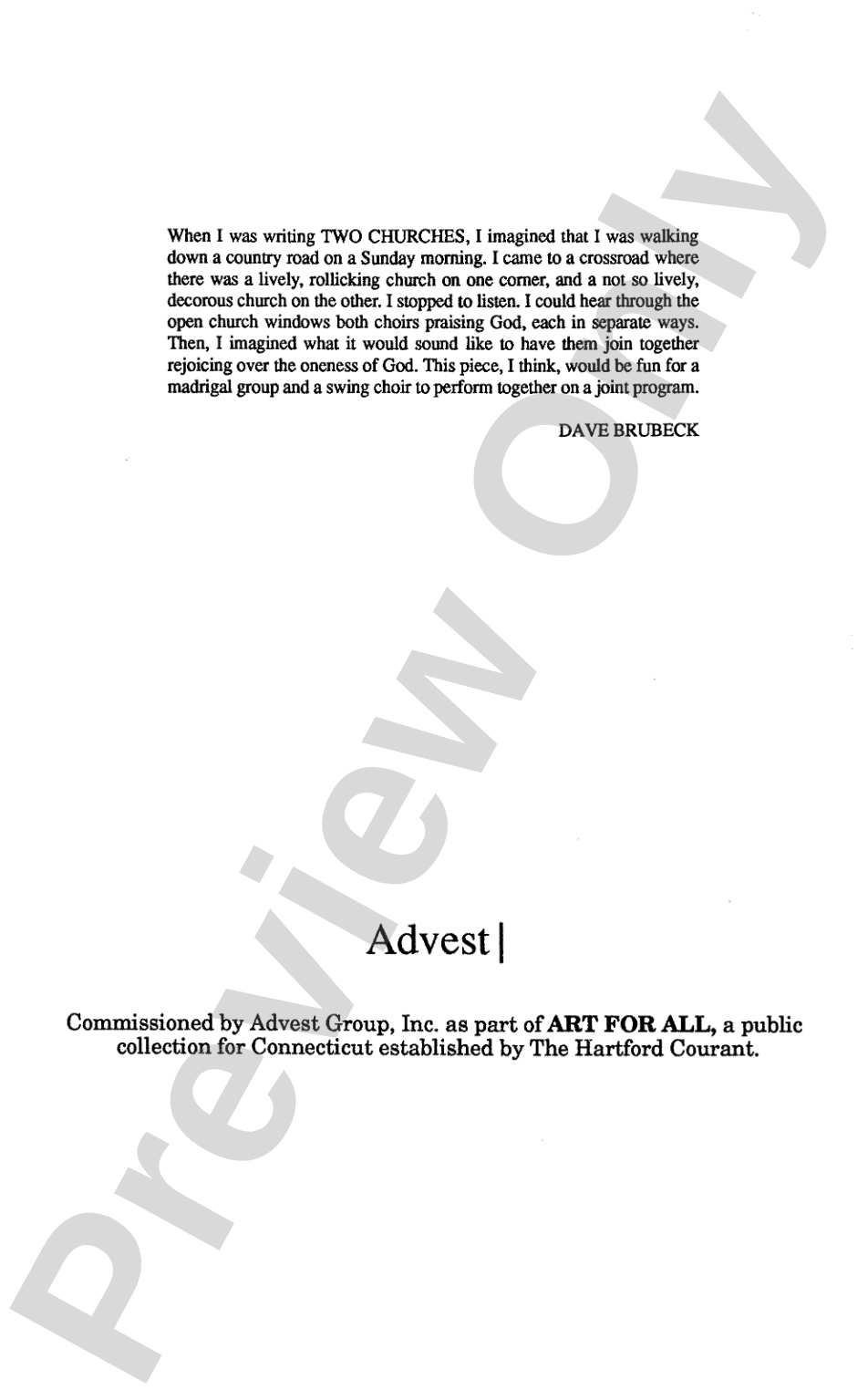 Two Churches: SATB Choral Octavo