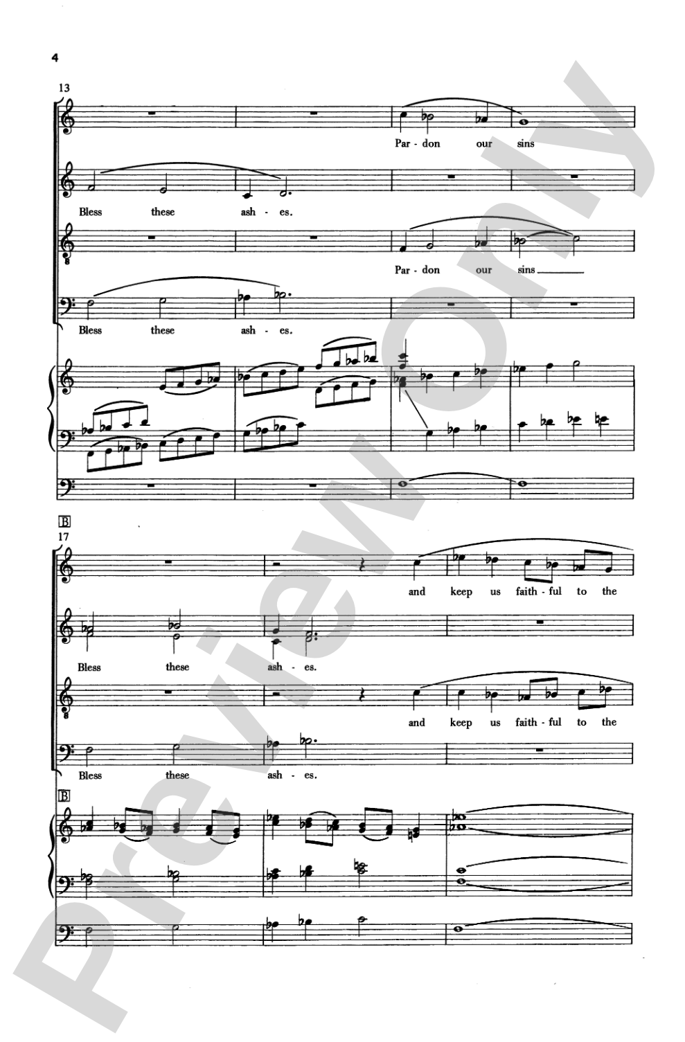 Bless These Ashes (from <I>Lenten Triptych</I>): SATB Choral Octavo