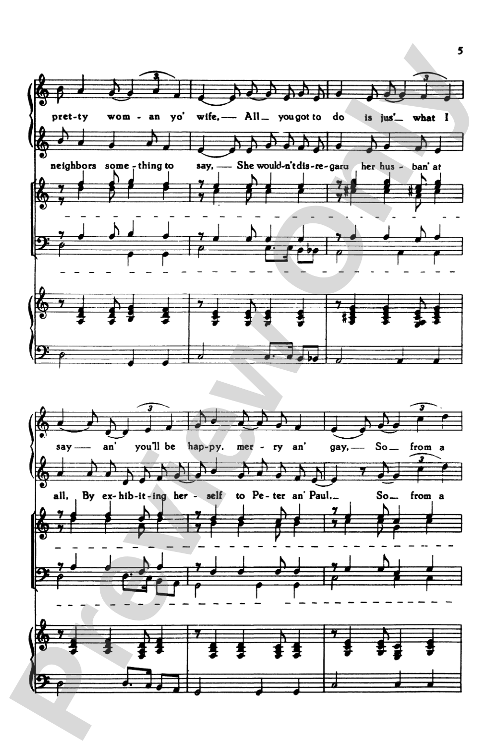Marry a Woman Uglier Than You: TTBB Choral Octavo