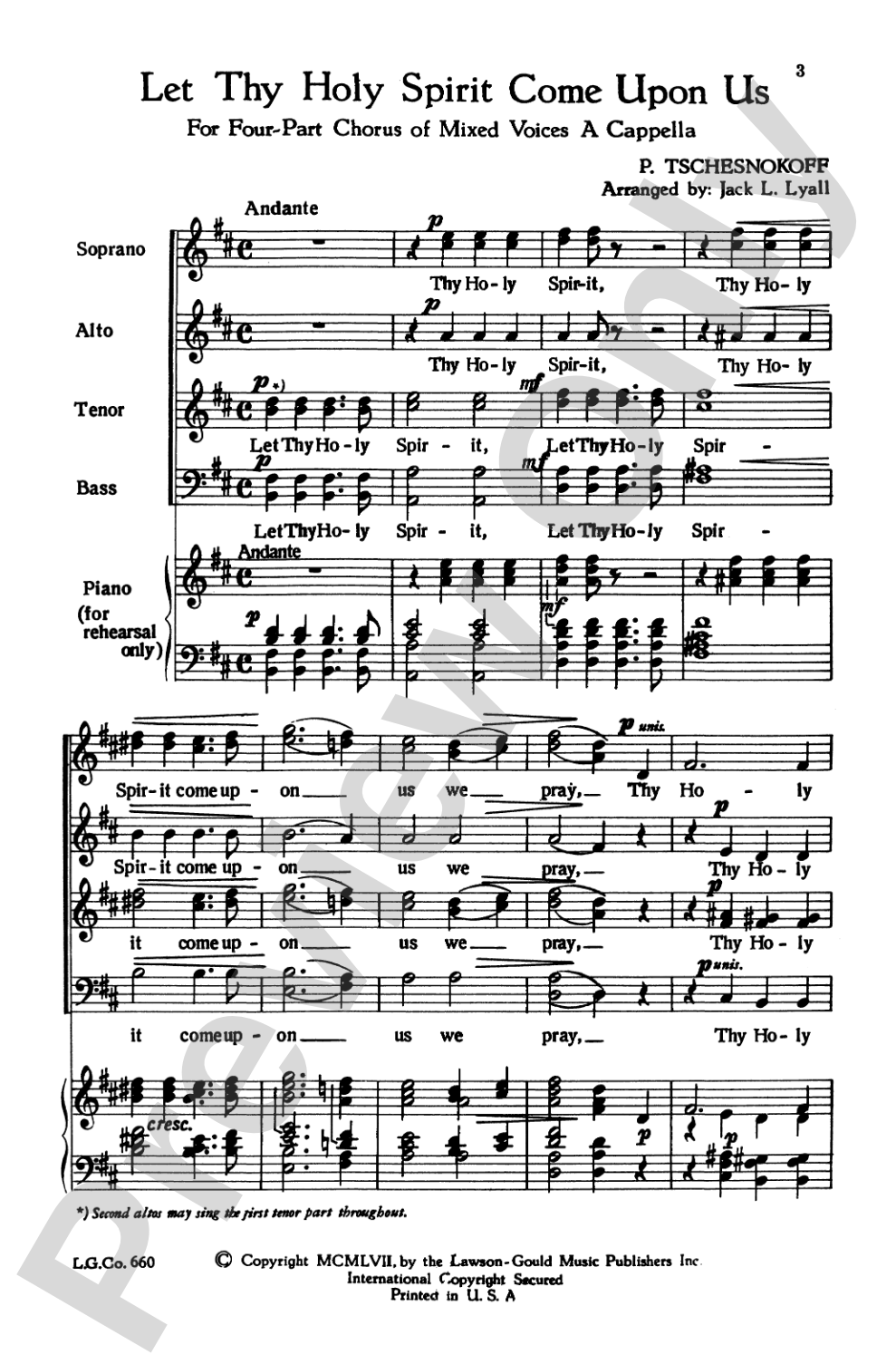 Let Thy Holy Spirit Come Upon Us: SATB Choral Octavo