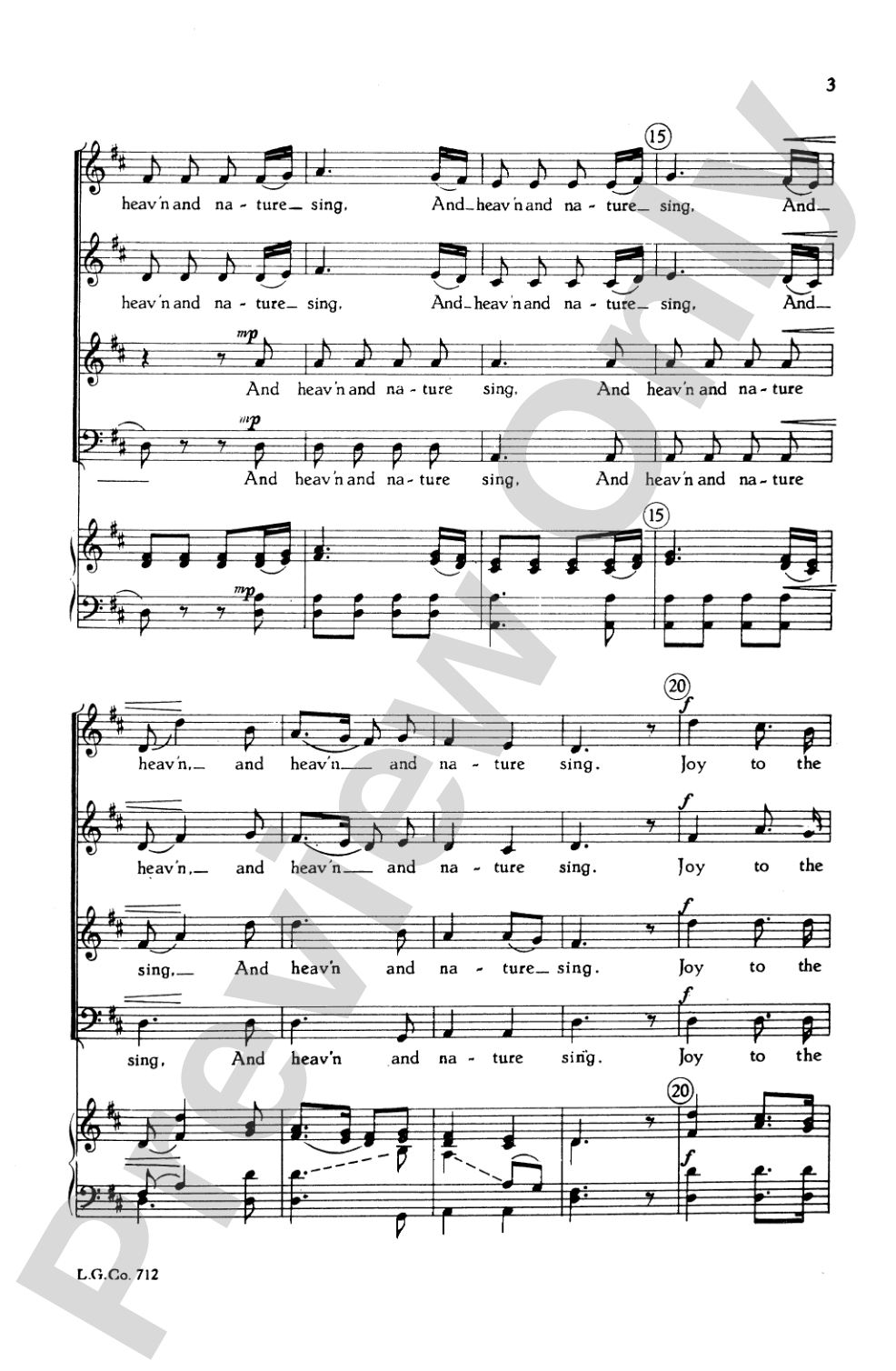 Joy to the World: SATB Choral Octavo