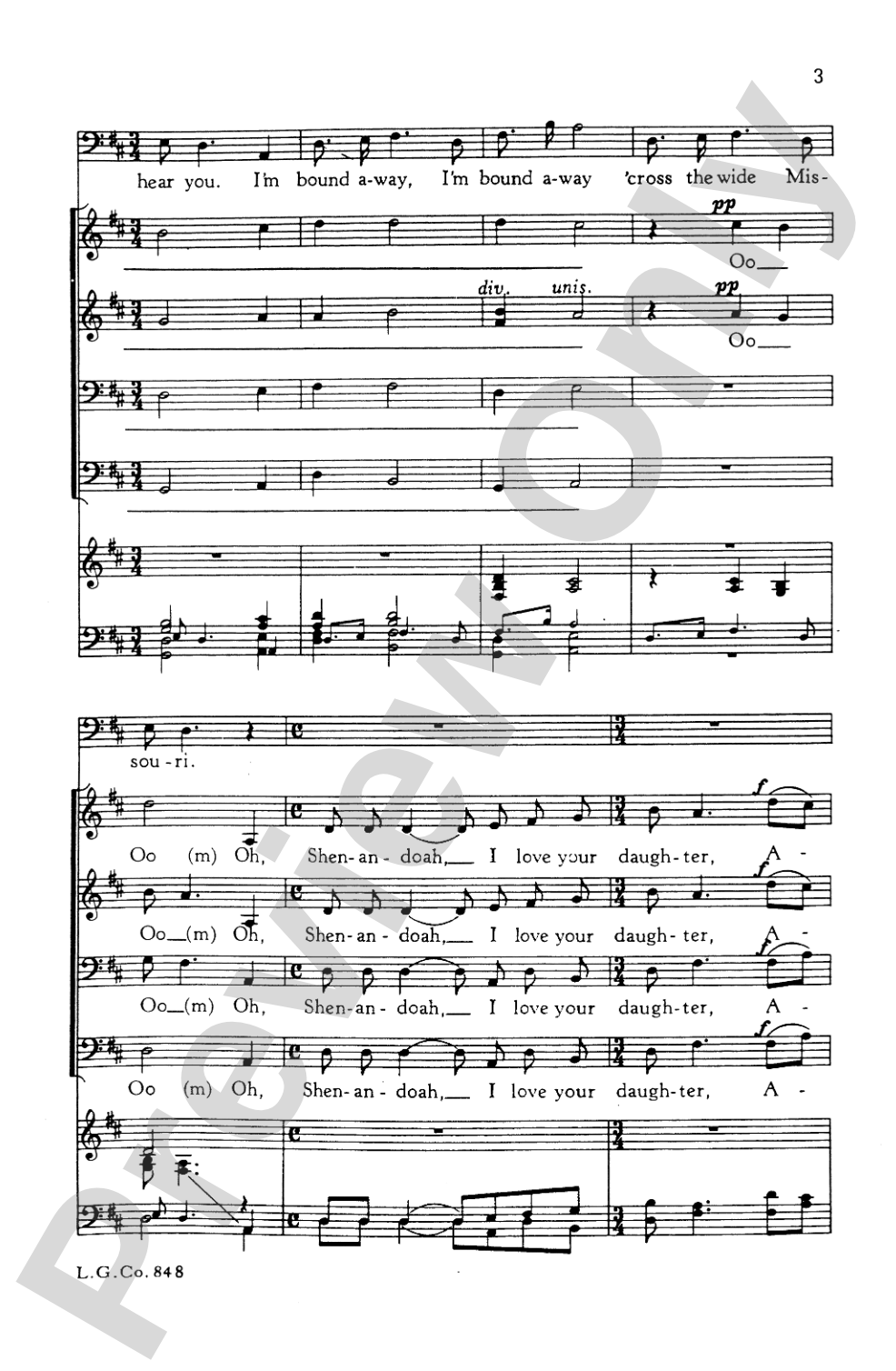 Shenandoah: TTBB Choral Octavo