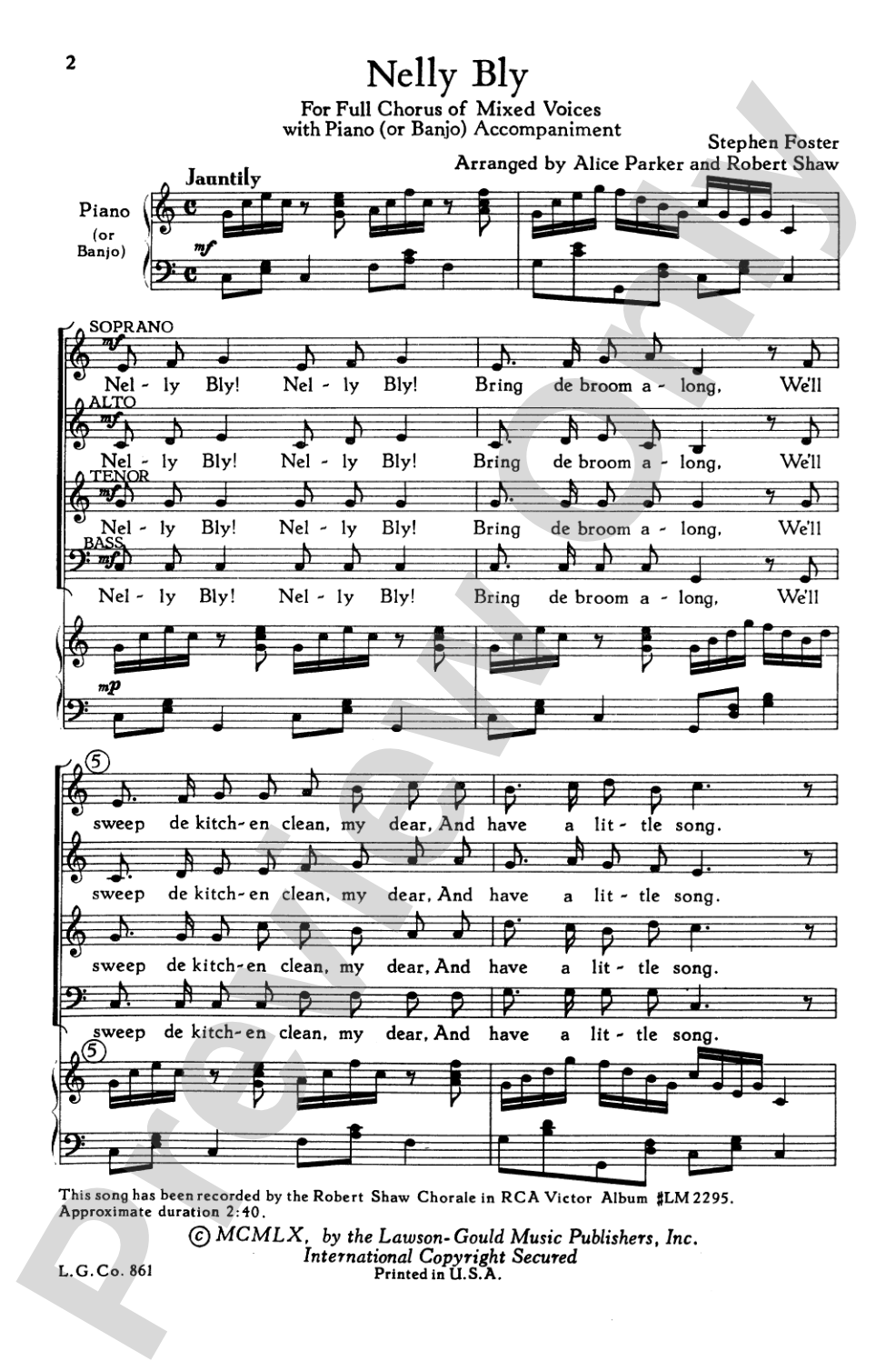 Nelly Bly: SATB Choral Octavo