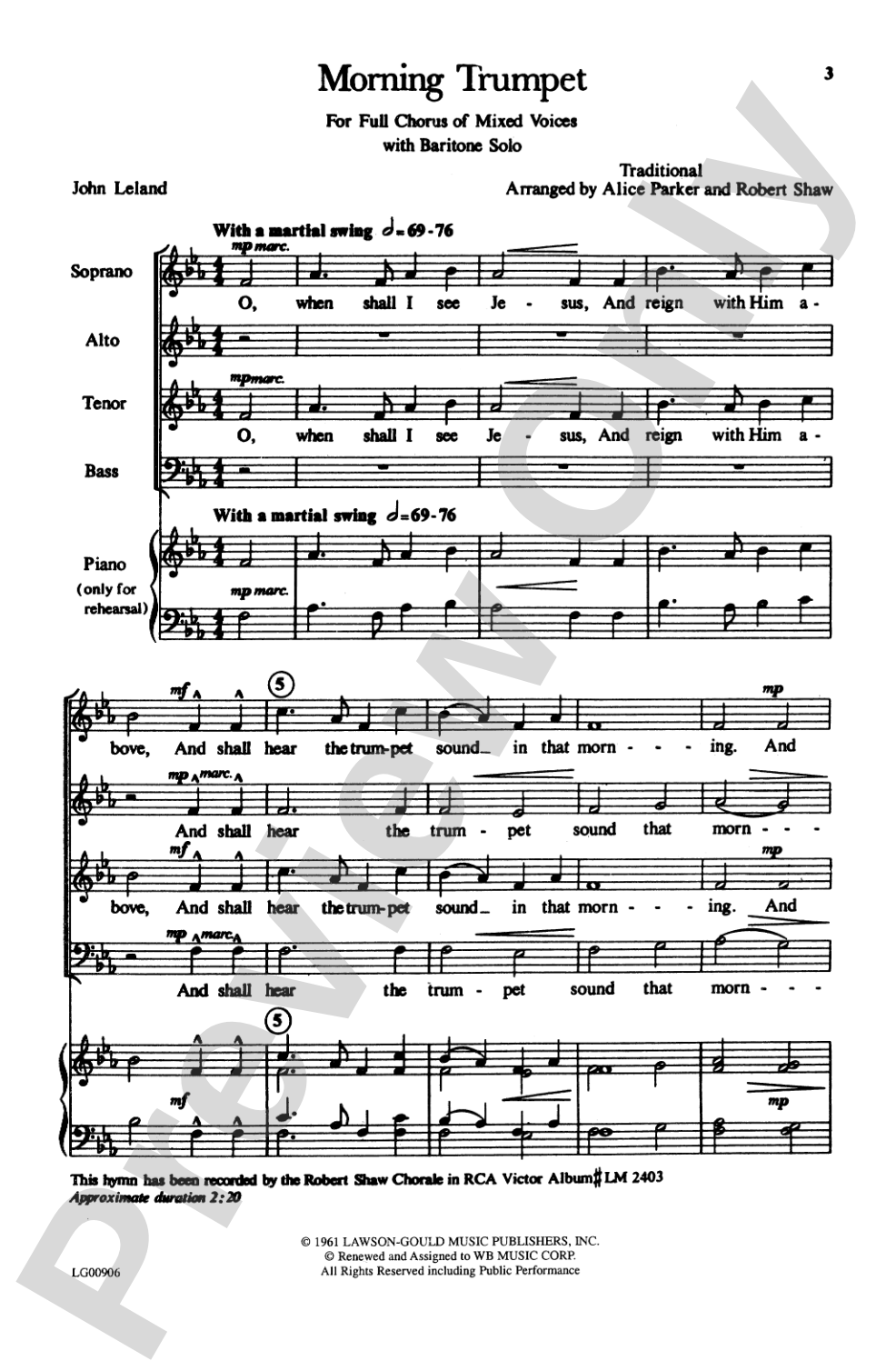 Morning Trumpet: SATB Choral Octavo