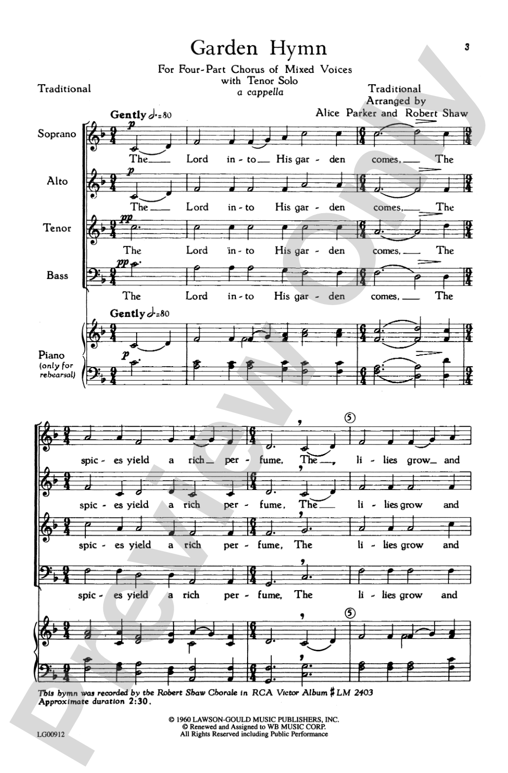 Garden Hymn: SATB Choral Octavo