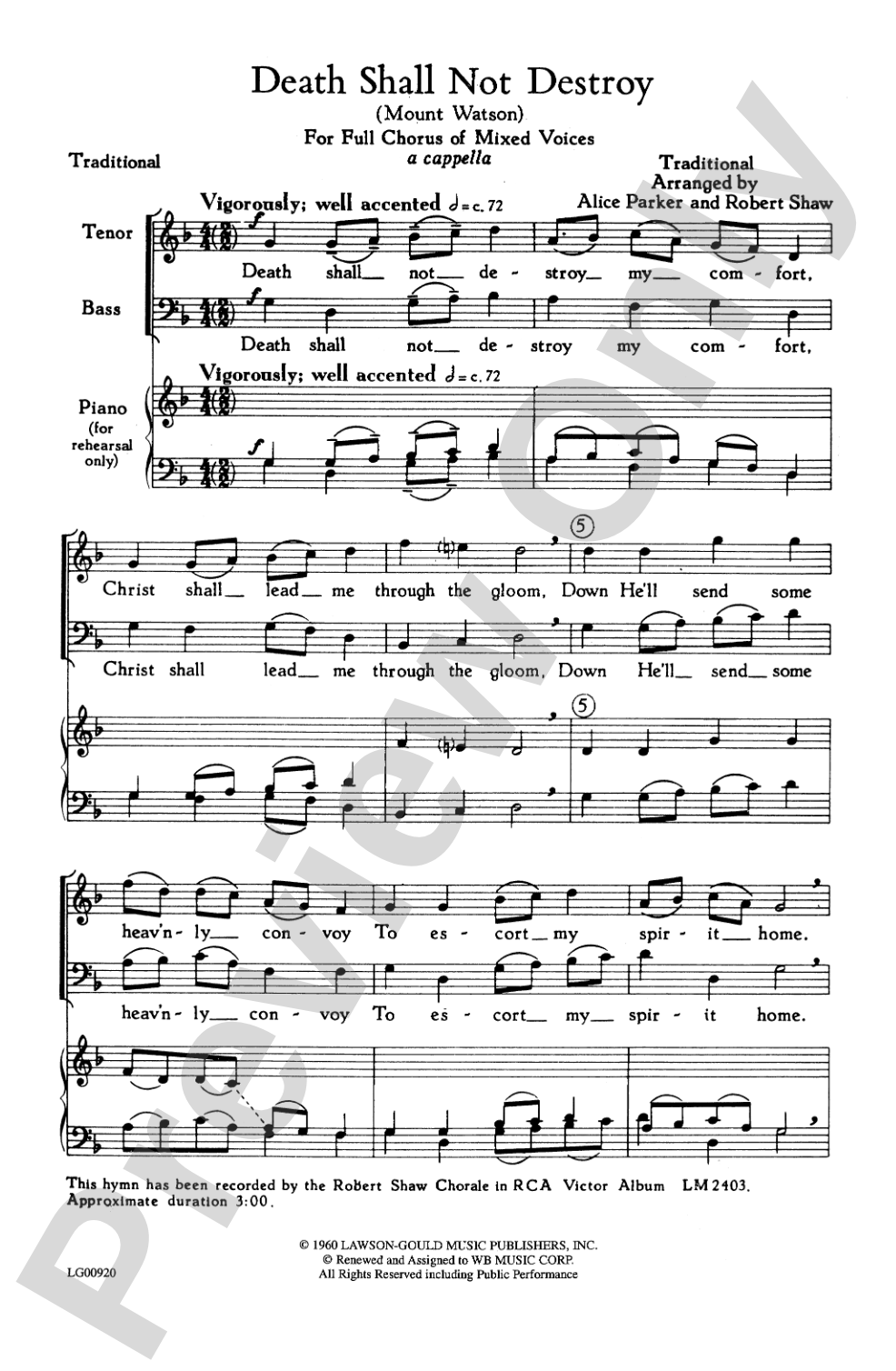 Death Shall Not Destroy: SATB Choral Octavo