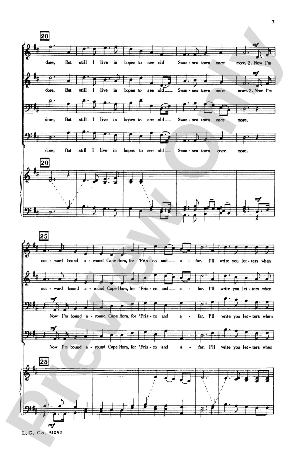 Swansea Town: TTBB Choral Octavo