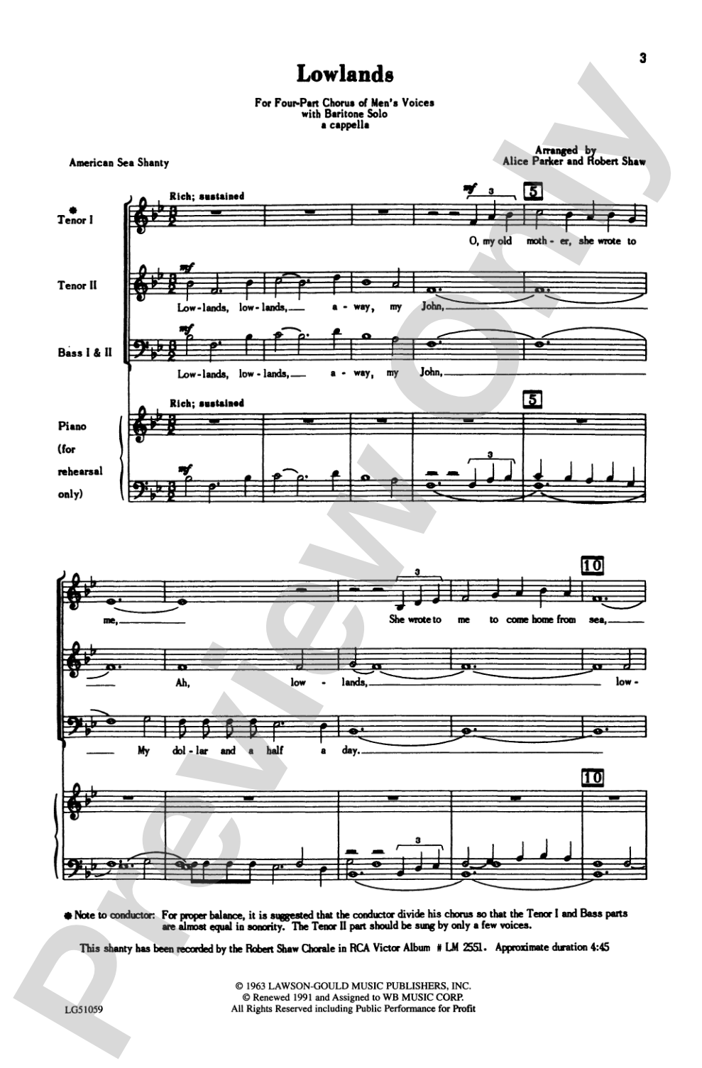 Lowlands: TTBB Choral Octavo
