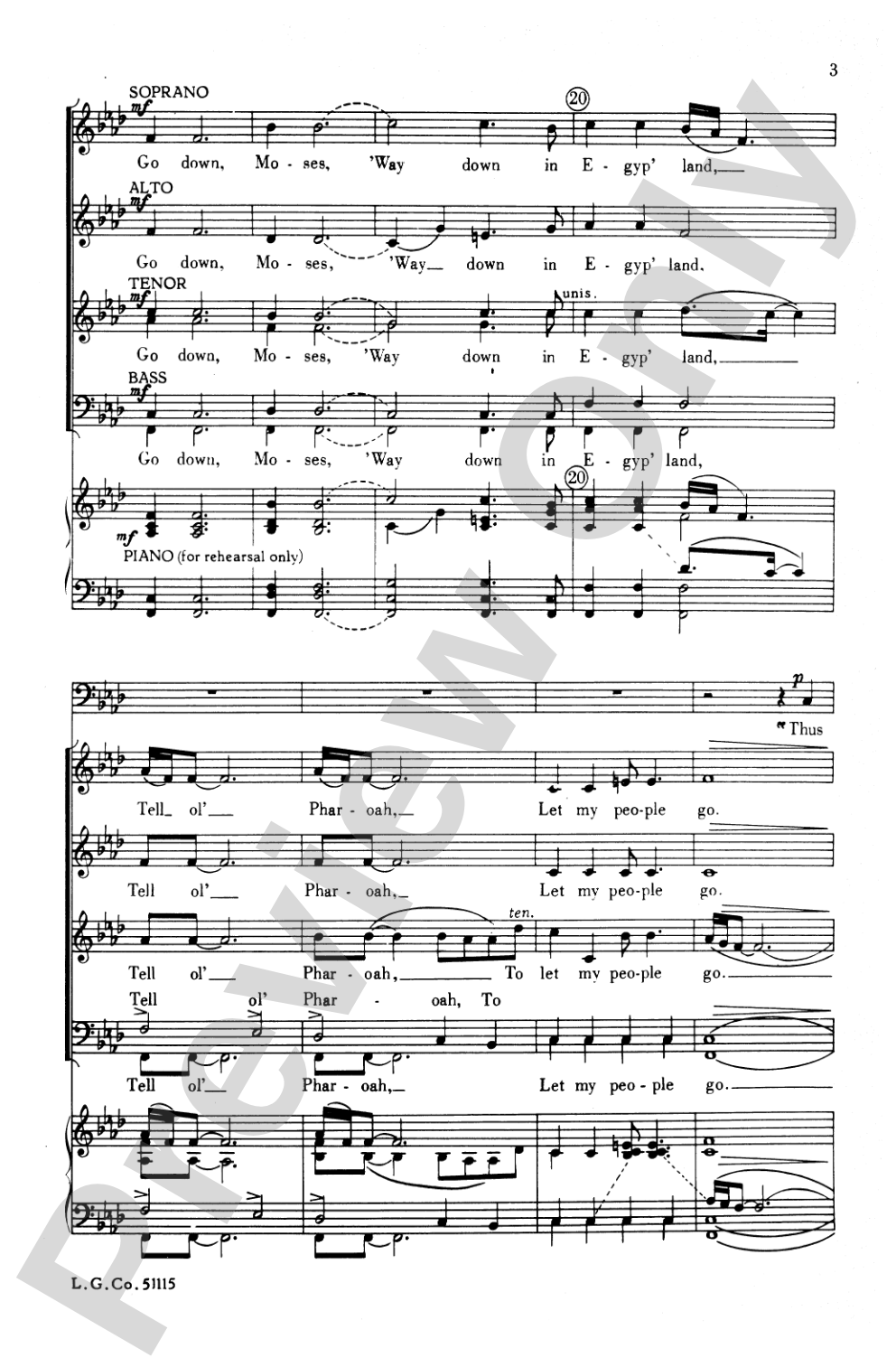 Go Down, Moses: SATB Choral Octavo