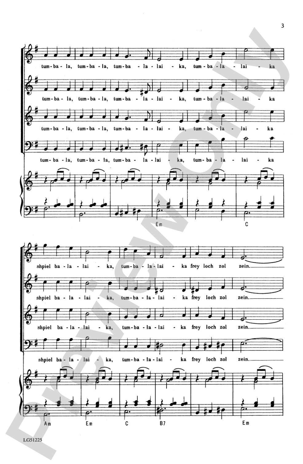 Tumbalalaika: SATB Choral Octavo