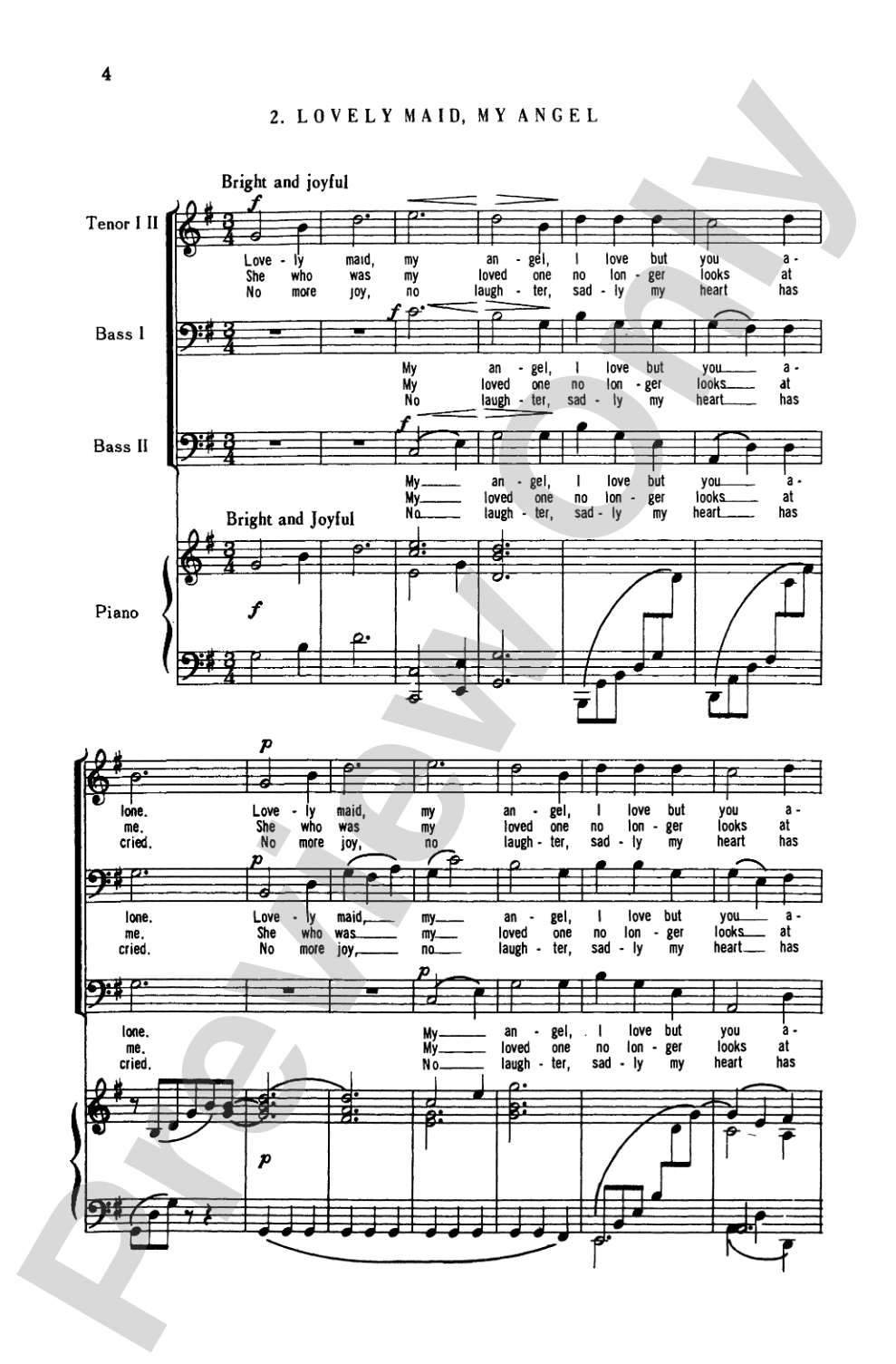 Five German Folk Songs: TTBB Choral Octavo