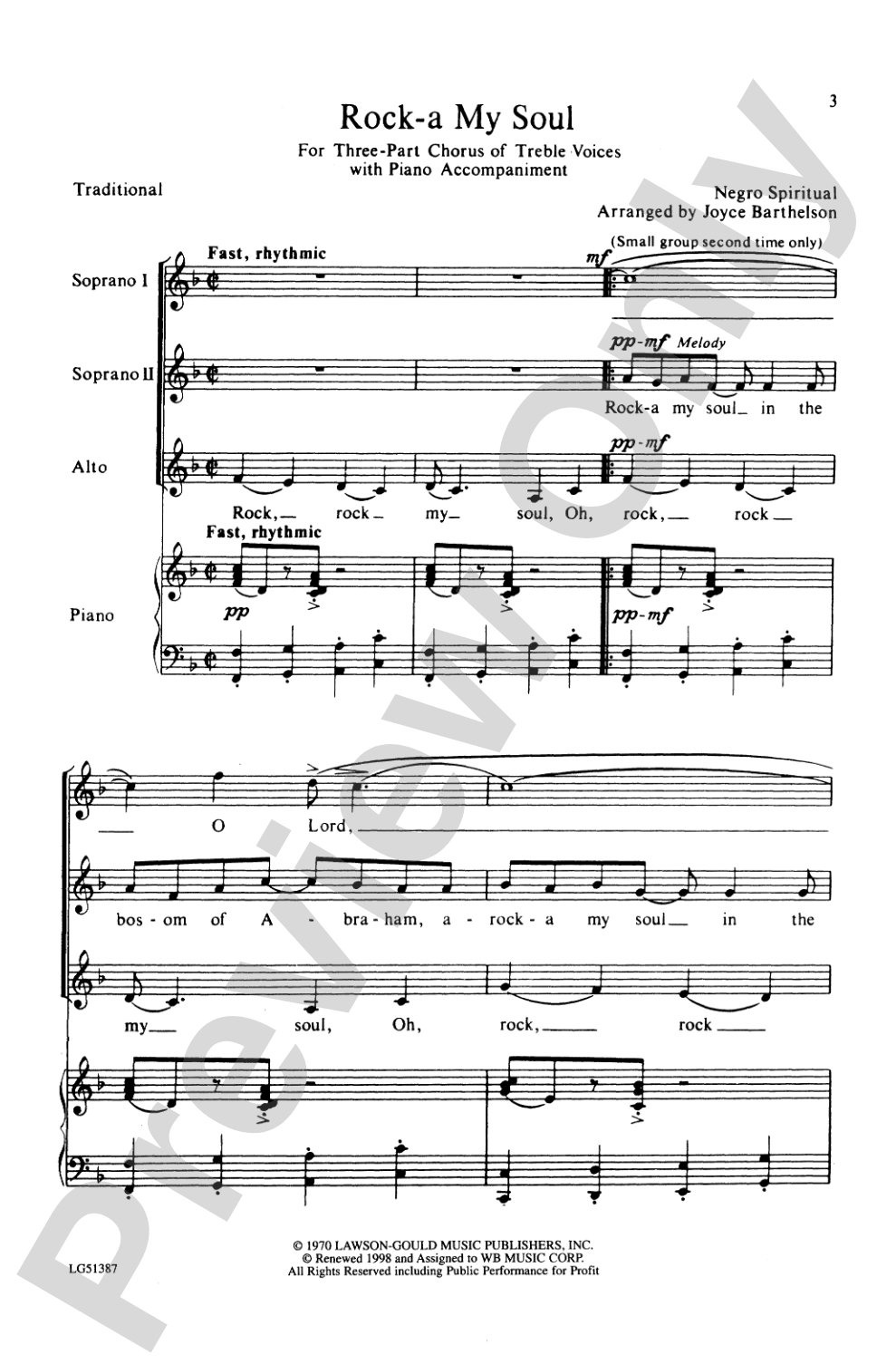 Rock-a My Soul: SSA Choral Octavo