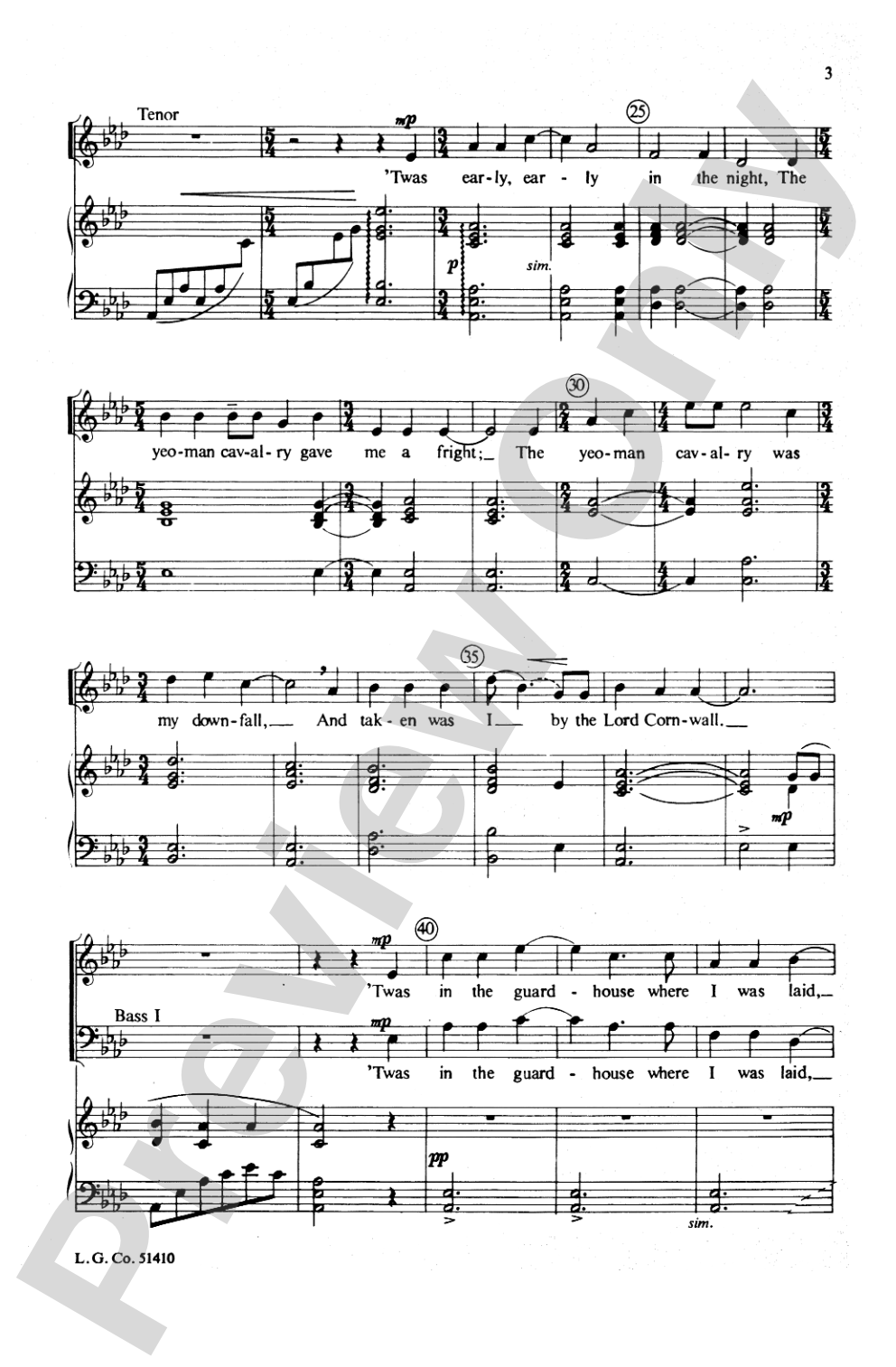 The Croppy Boy: SATB Choral Octavo
