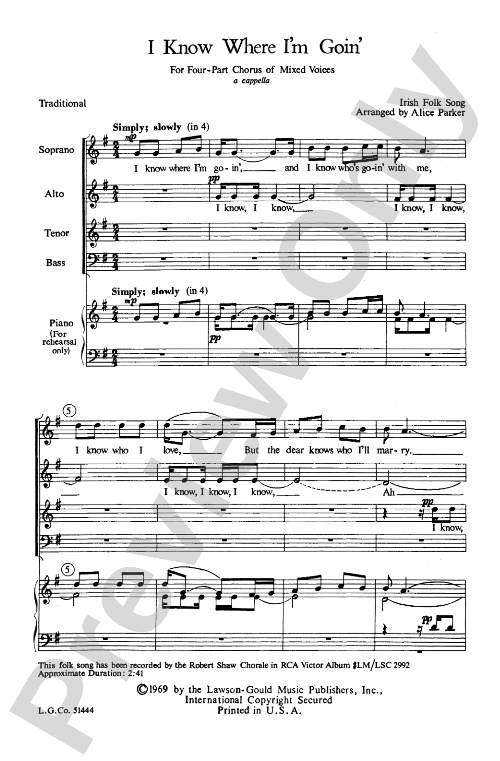 I Know Where I'm Goin': SATB Choral Octavo