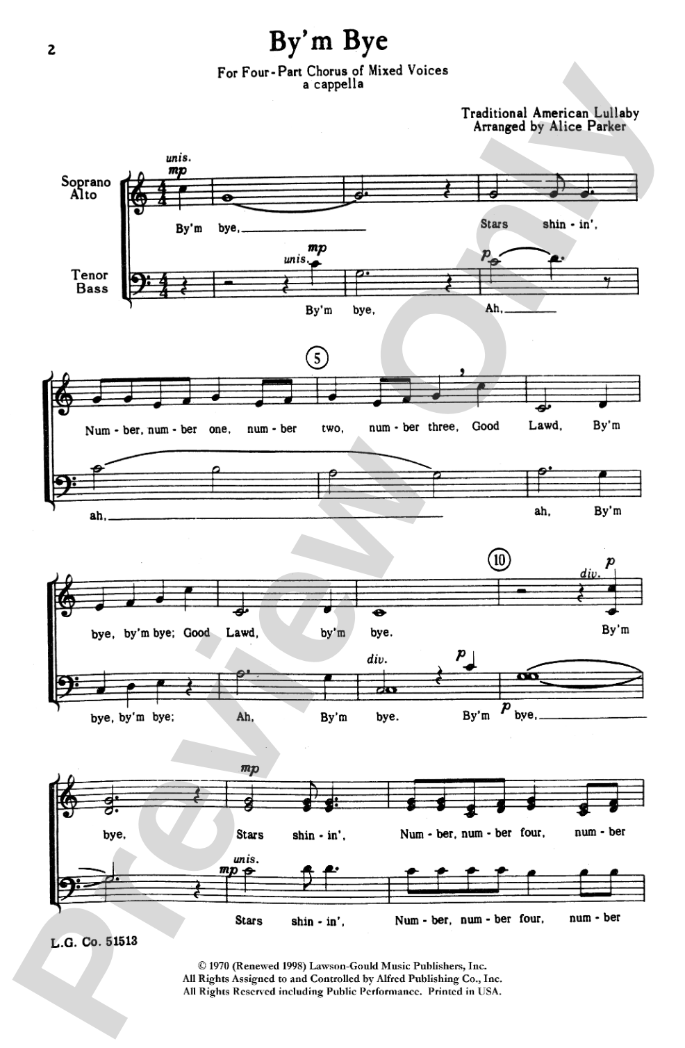 By' m Bye: SATB Choral Octavo