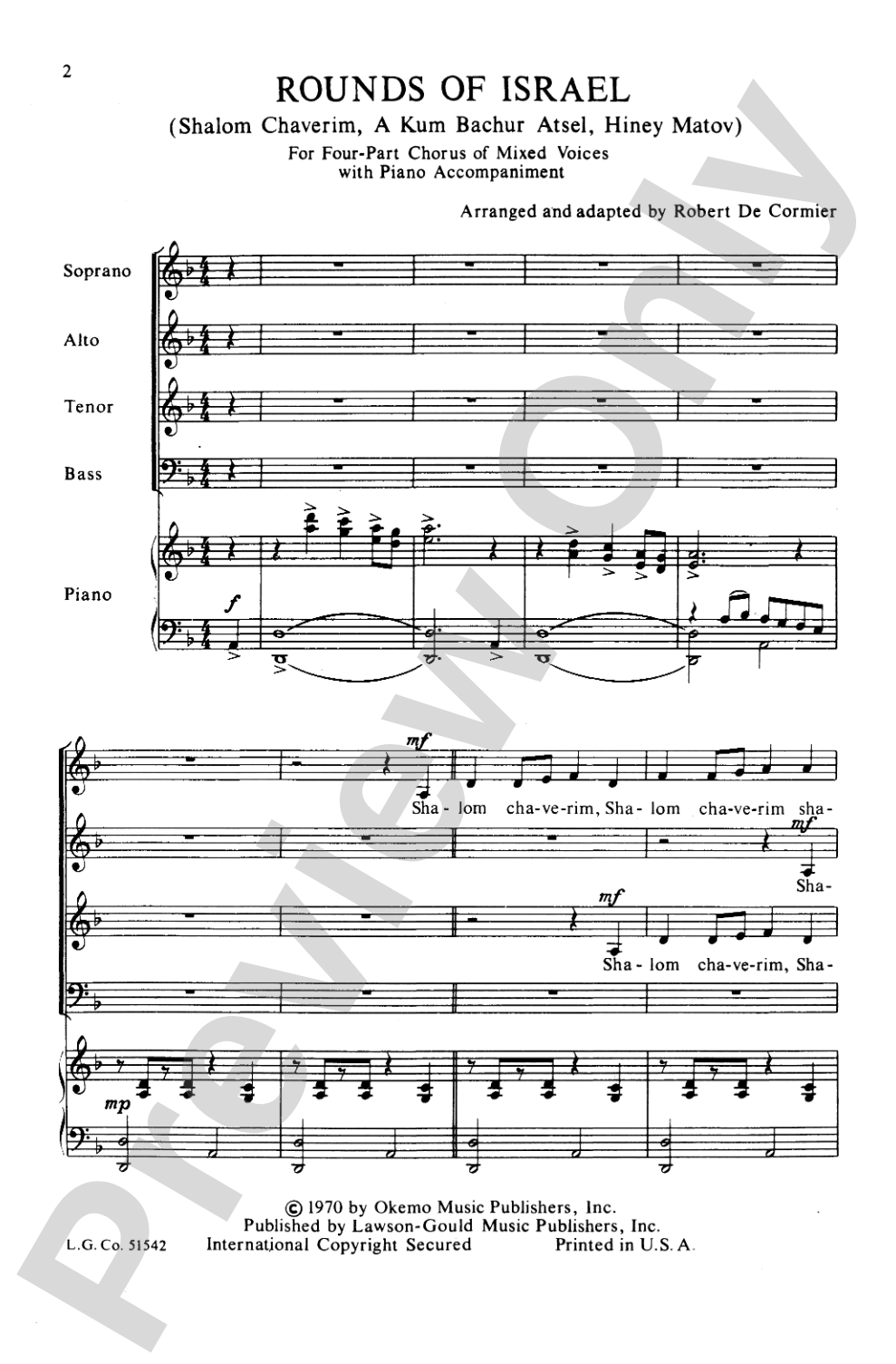 Rounds of Israel: SATB Choral Octavo