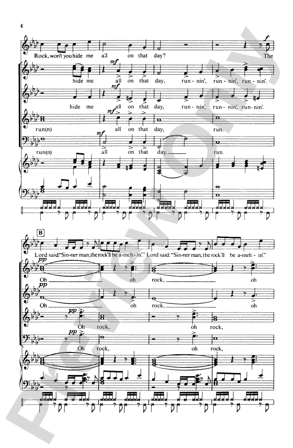 Sinner Man: SATB Choral Octavo