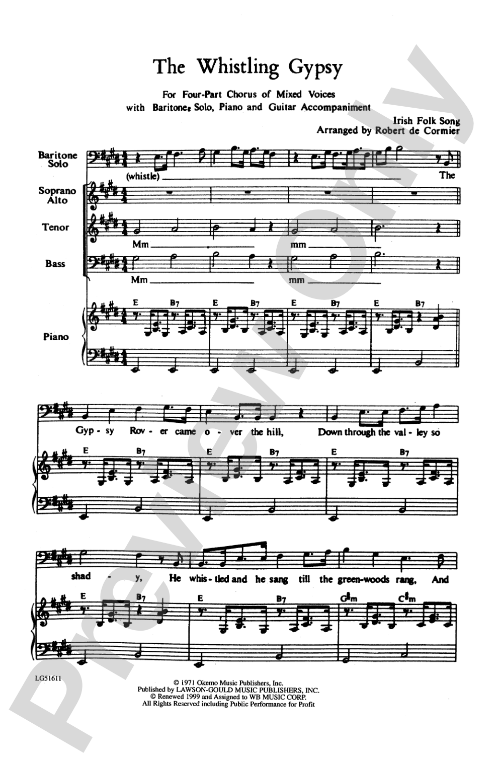 Whistling Gypsy: SATB Choral Octavo