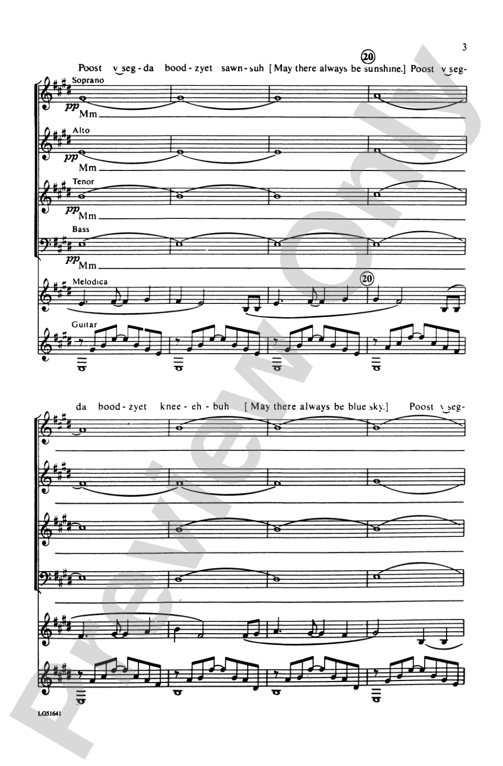 May There Always Be Sunshine: SATB Choral Octavo