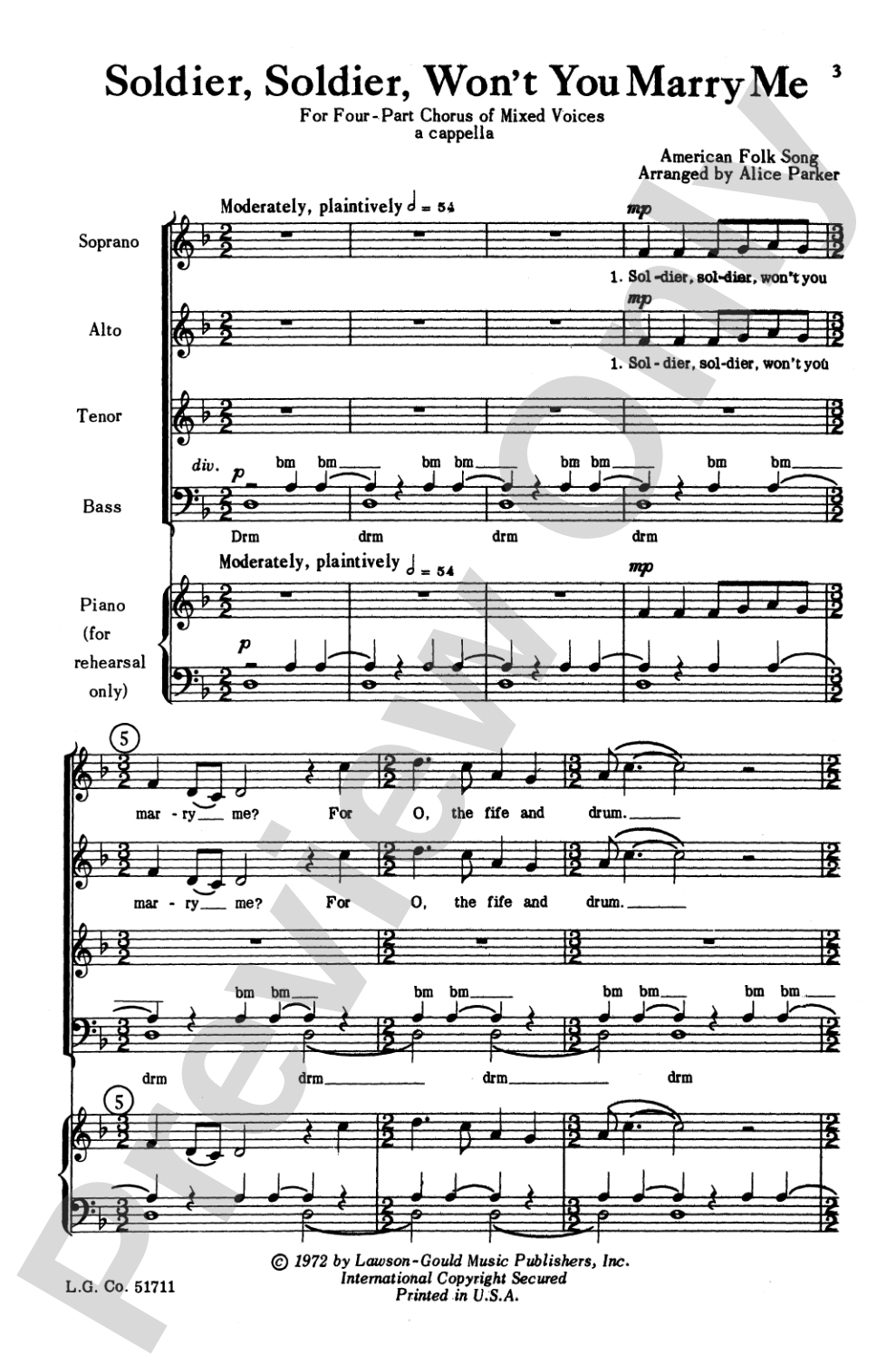 Soldier, Soldier, Won't You Marry Me?: SATB Choral Octavo