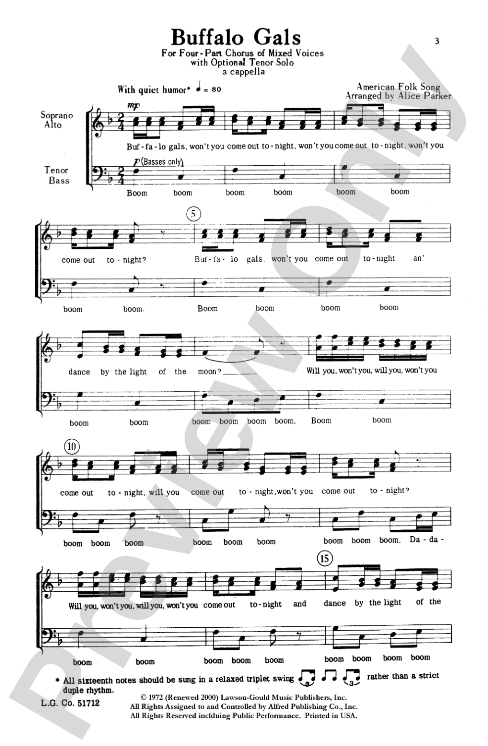 Buffalo Gals: SATB Choral Octavo