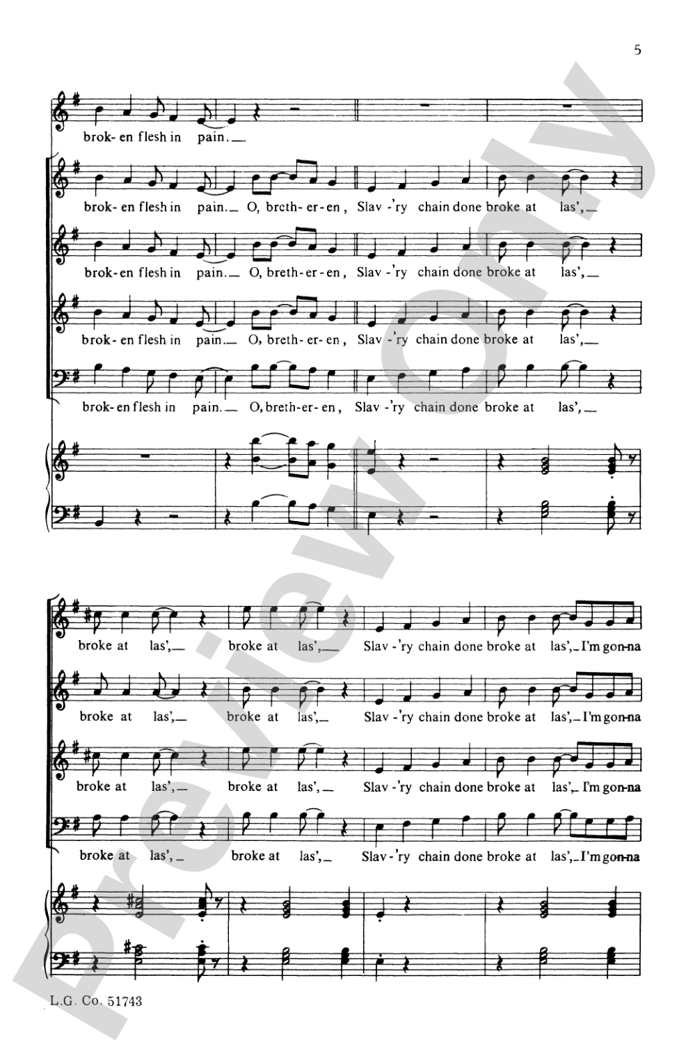 Free, My Lord, Free at Las': SATB Choral Octavo