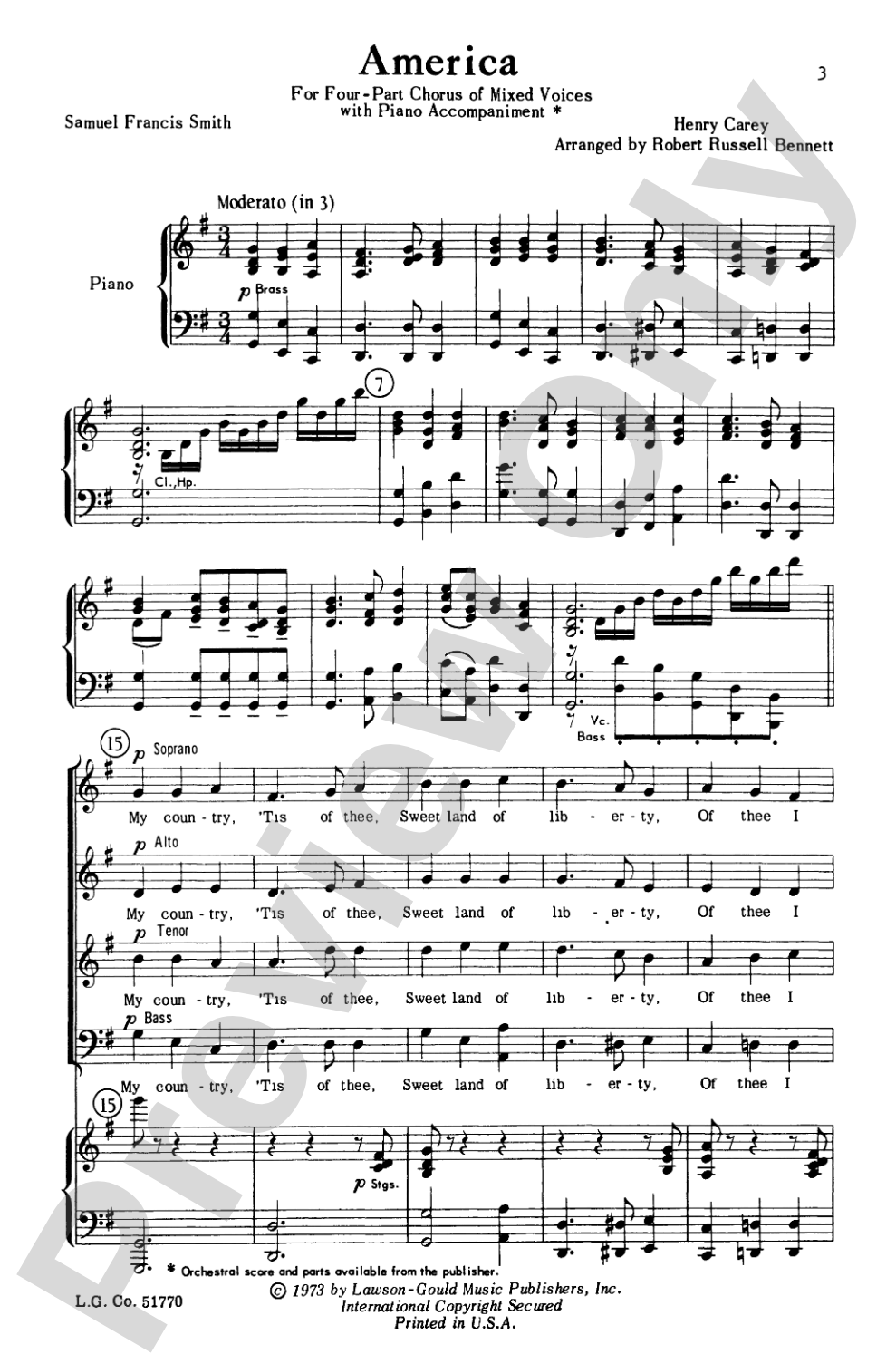 America: SATB Choral Octavo