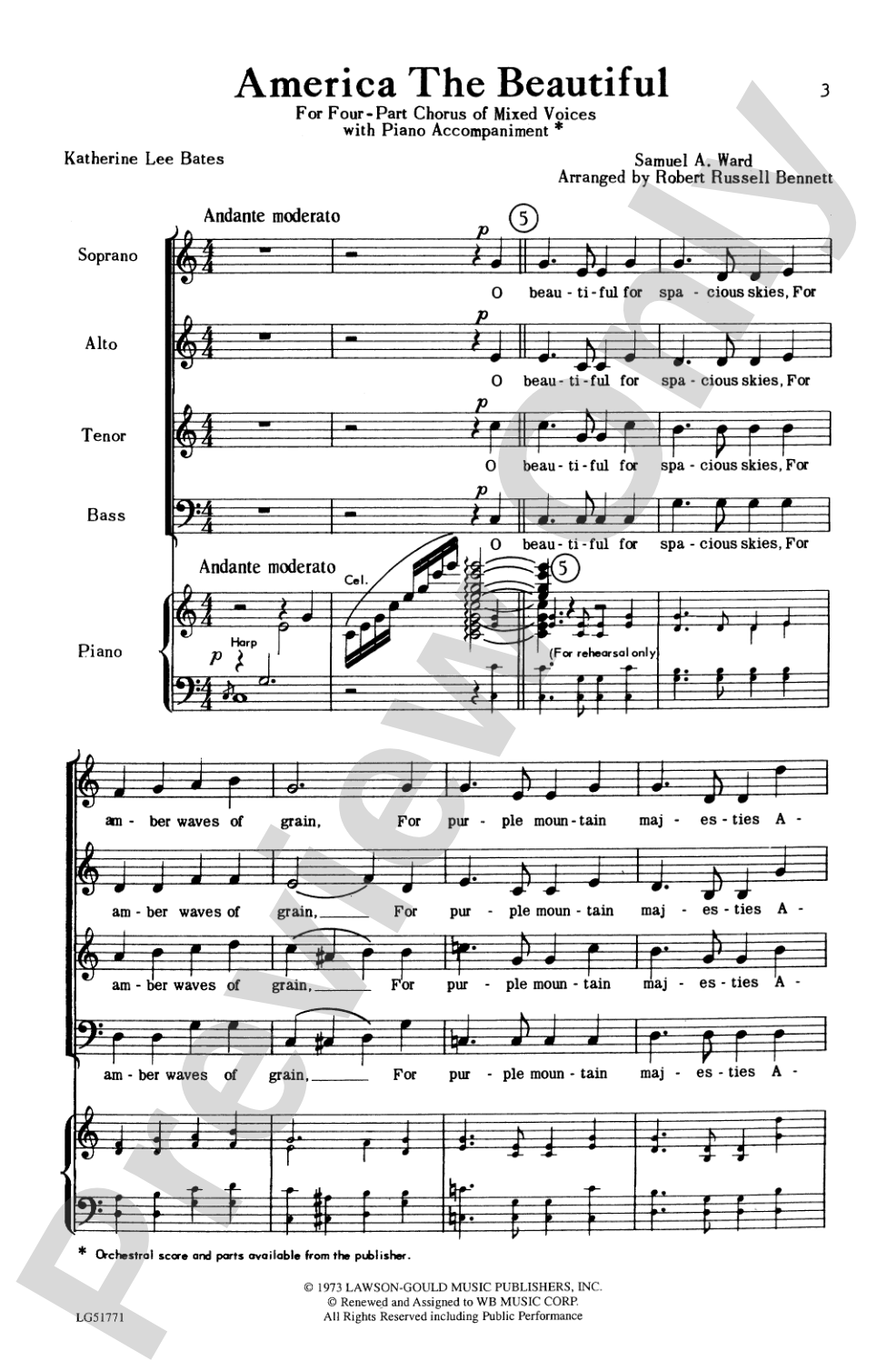America, the Beautiful: SATB Choral Octavo