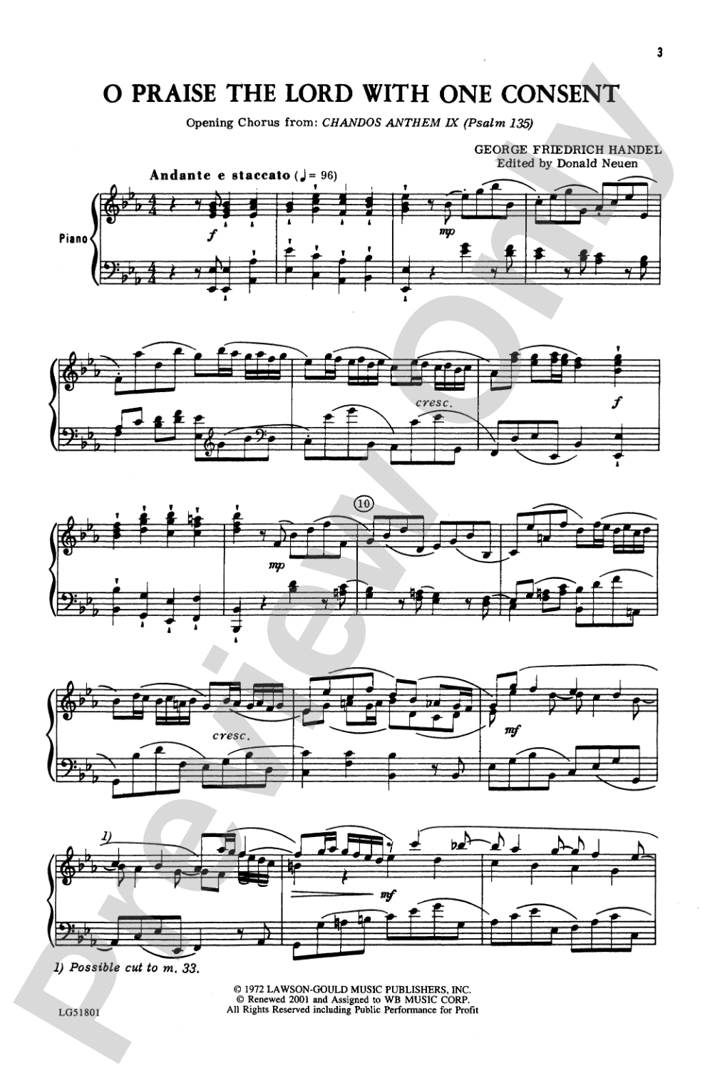 O Praise the Lord with One Consent: SATB Choral Octavo