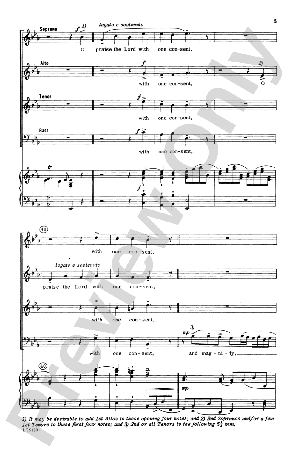 O Praise the Lord with One Consent: SATB Choral Octavo