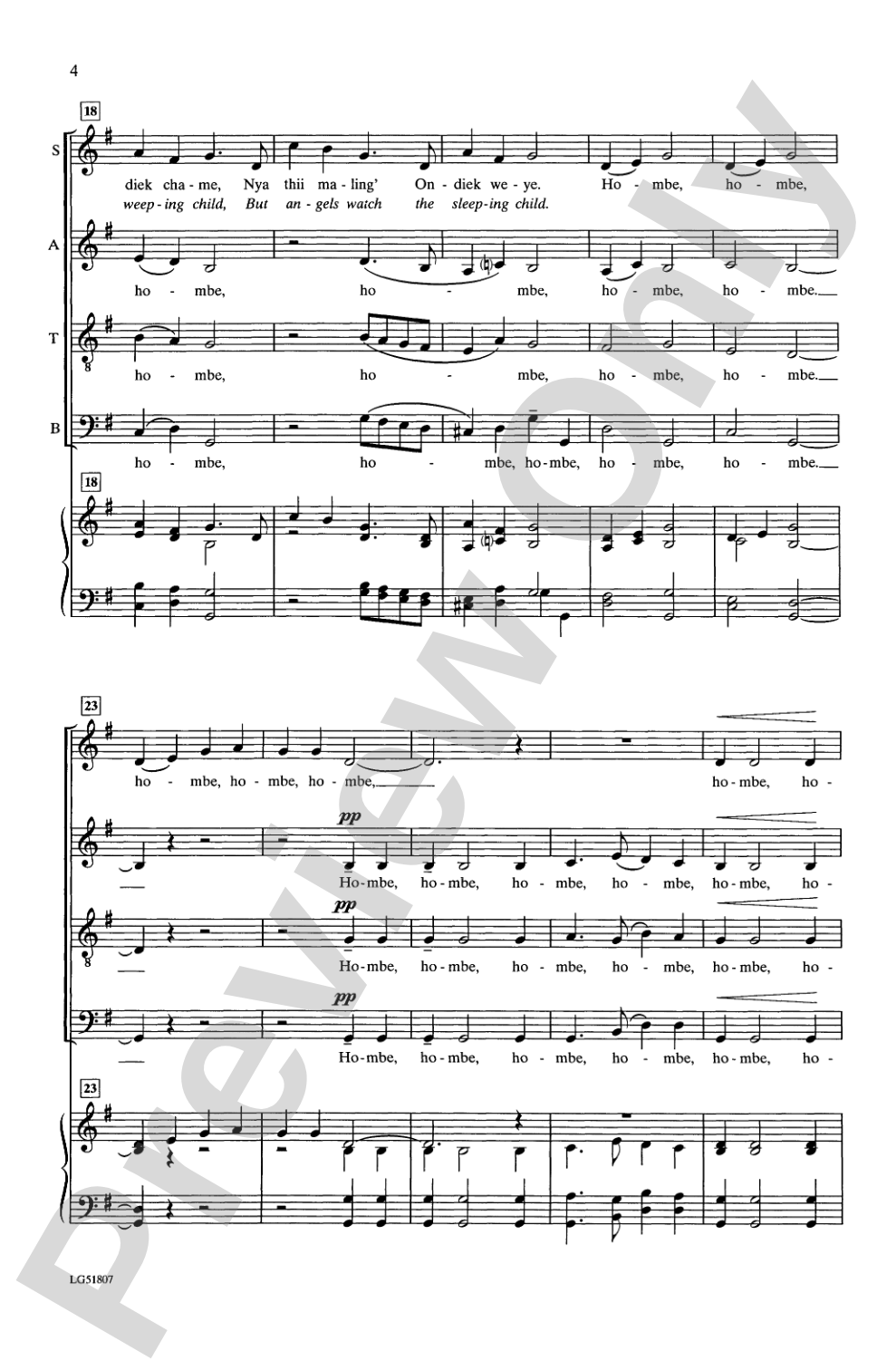 Hombe: SATB Choral Octavo