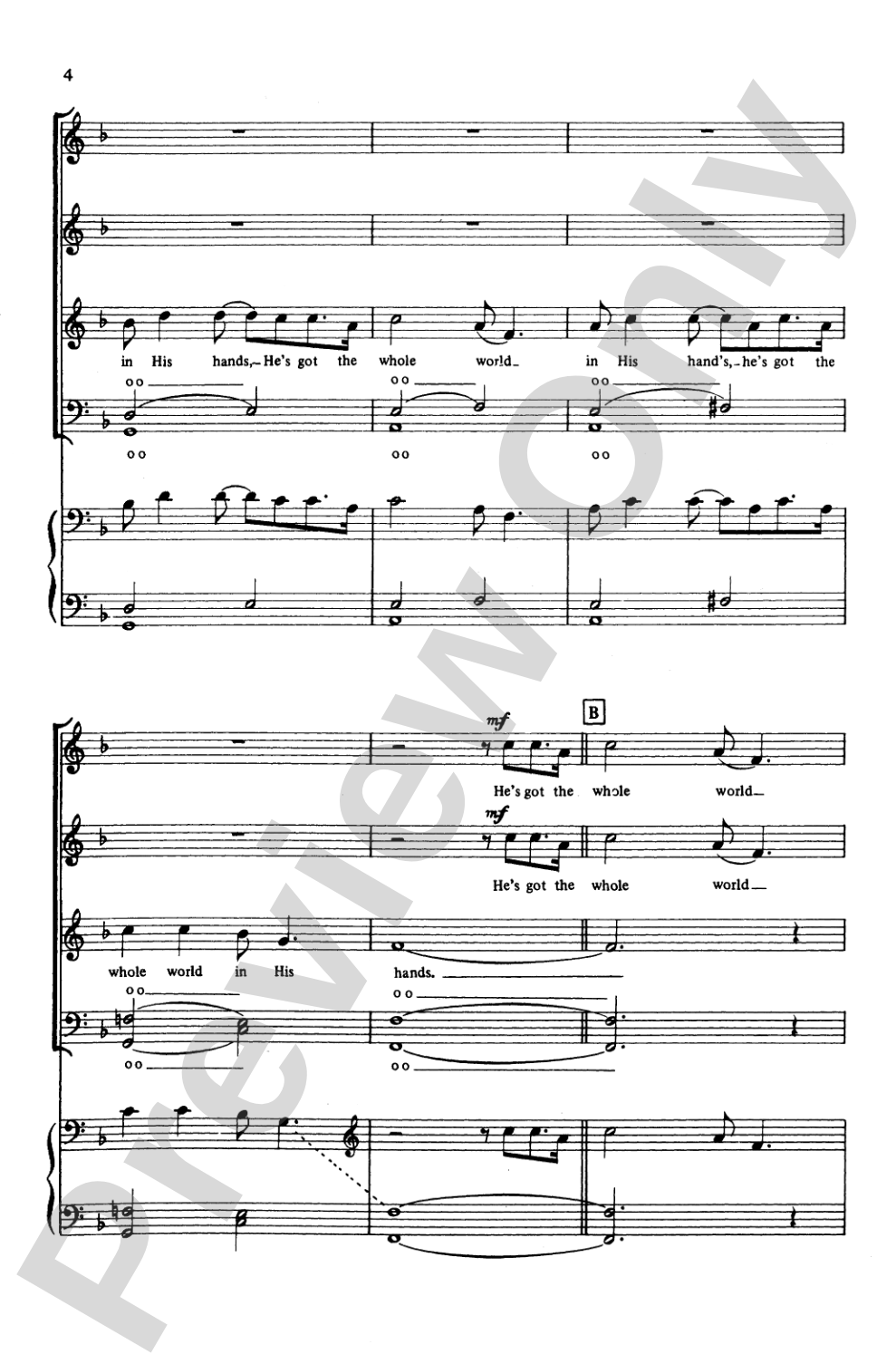 He's Got the Whole World in His Hands: SATB, <I>a cappella</I> Choral Octavo