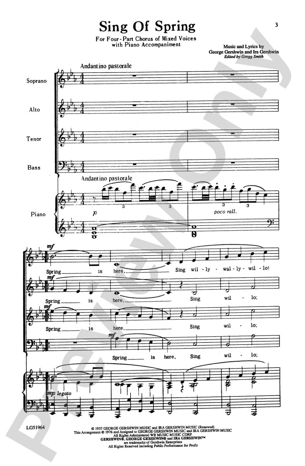 Sing of Spring: SATB Choral Octavo