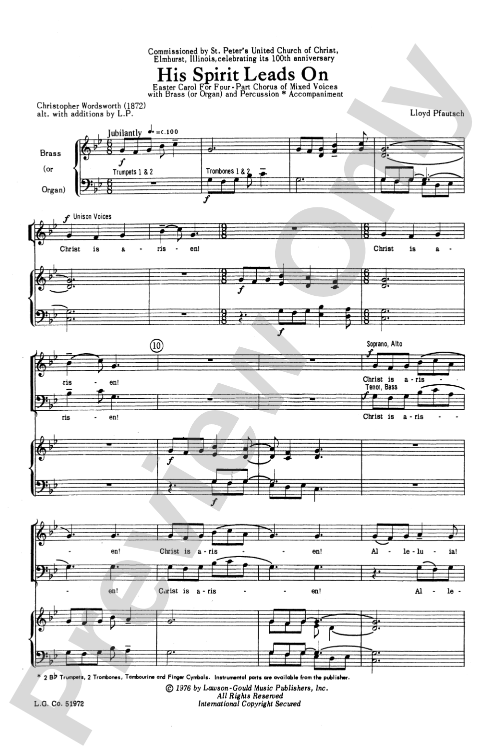 His Spirit Leads On: SATB Choral Octavo