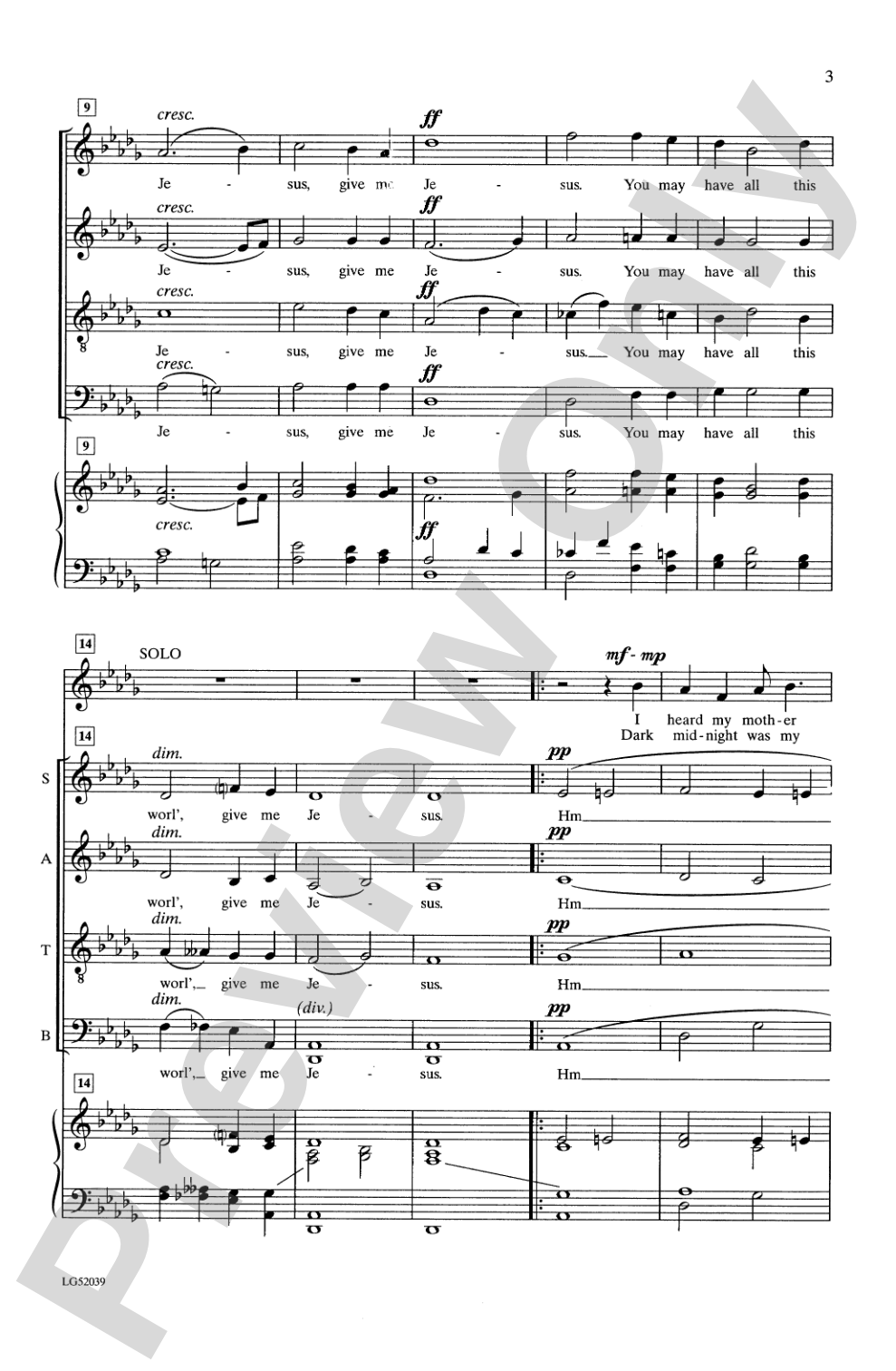 Give Me Jesus: SATB Choral Octavo