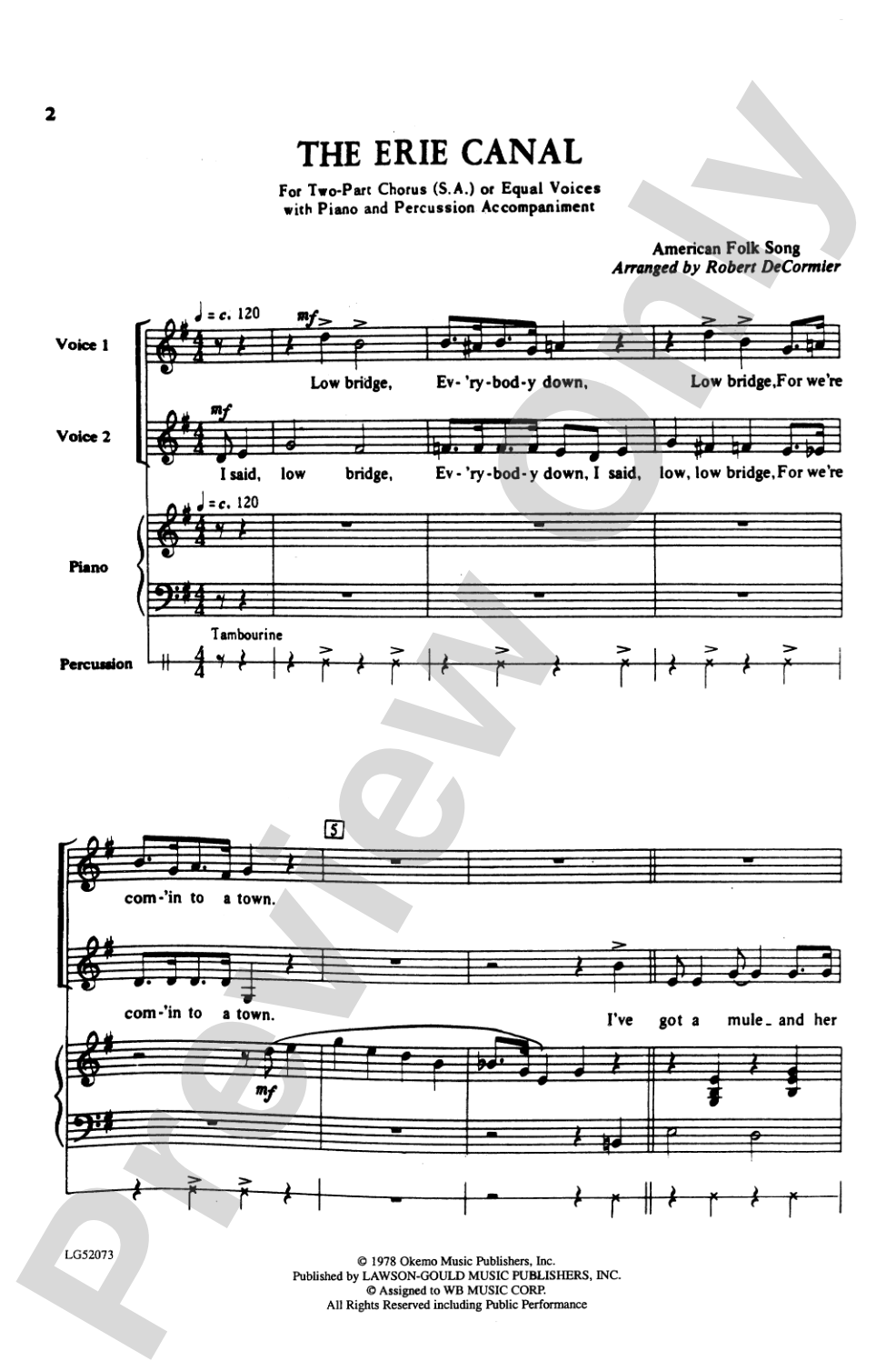 Erie Canal: 2-Part Choral Octavo