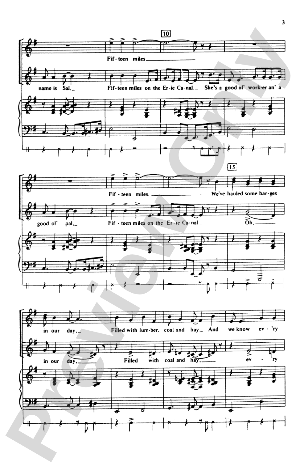 Erie Canal: 2-Part Choral Octavo