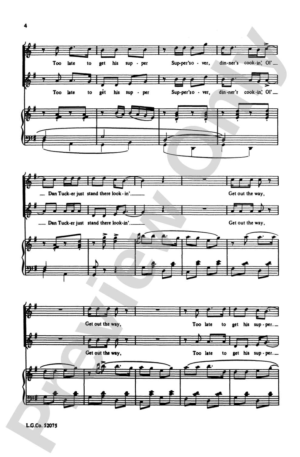 Ol' Dan Tucker: 2-Part Choral Octavo