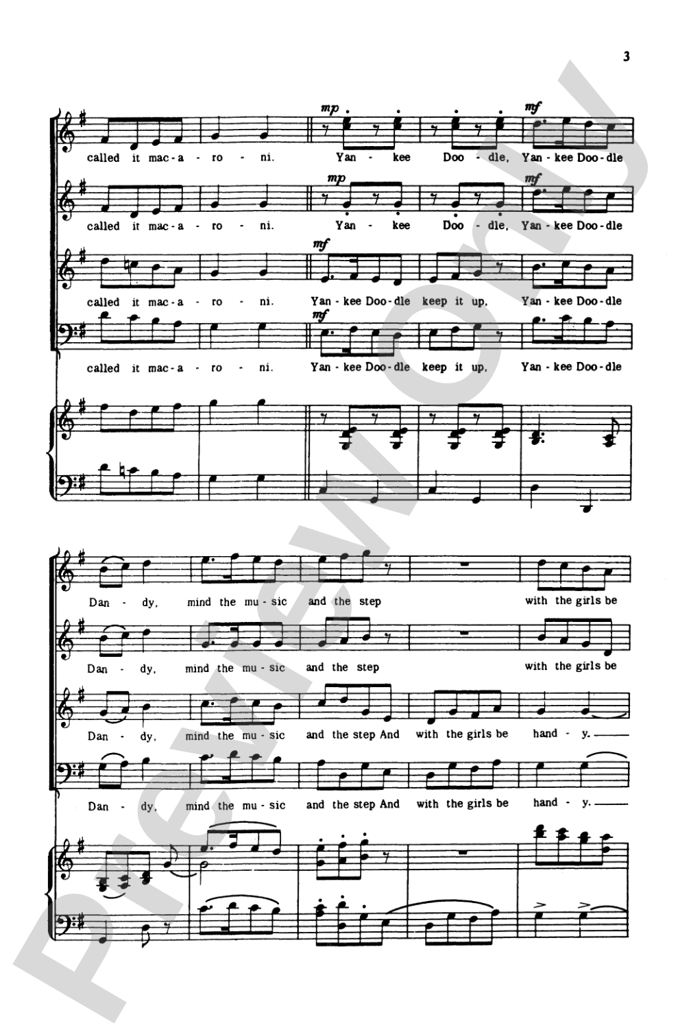 Yankee Doodle: SATB Choral Octavo