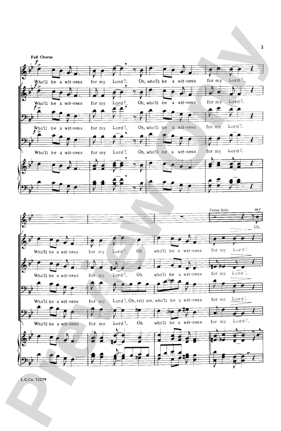 Who'll Be a Witness: SATB Choral Octavo