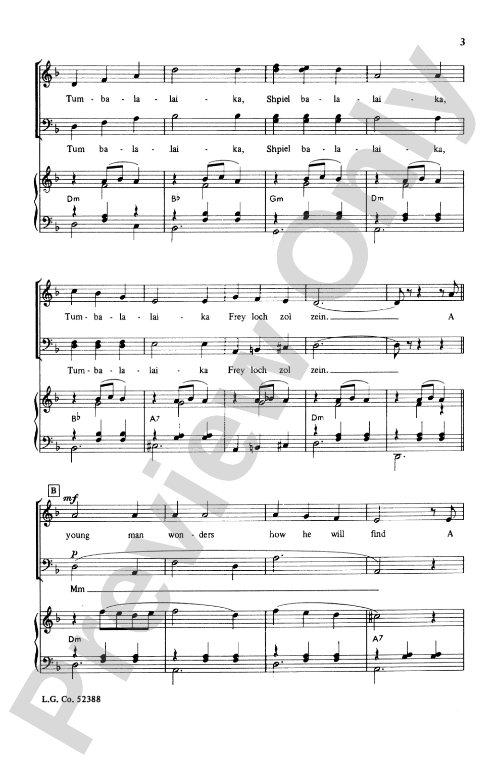 Tumbalalaika: TTBB Choral Octavo