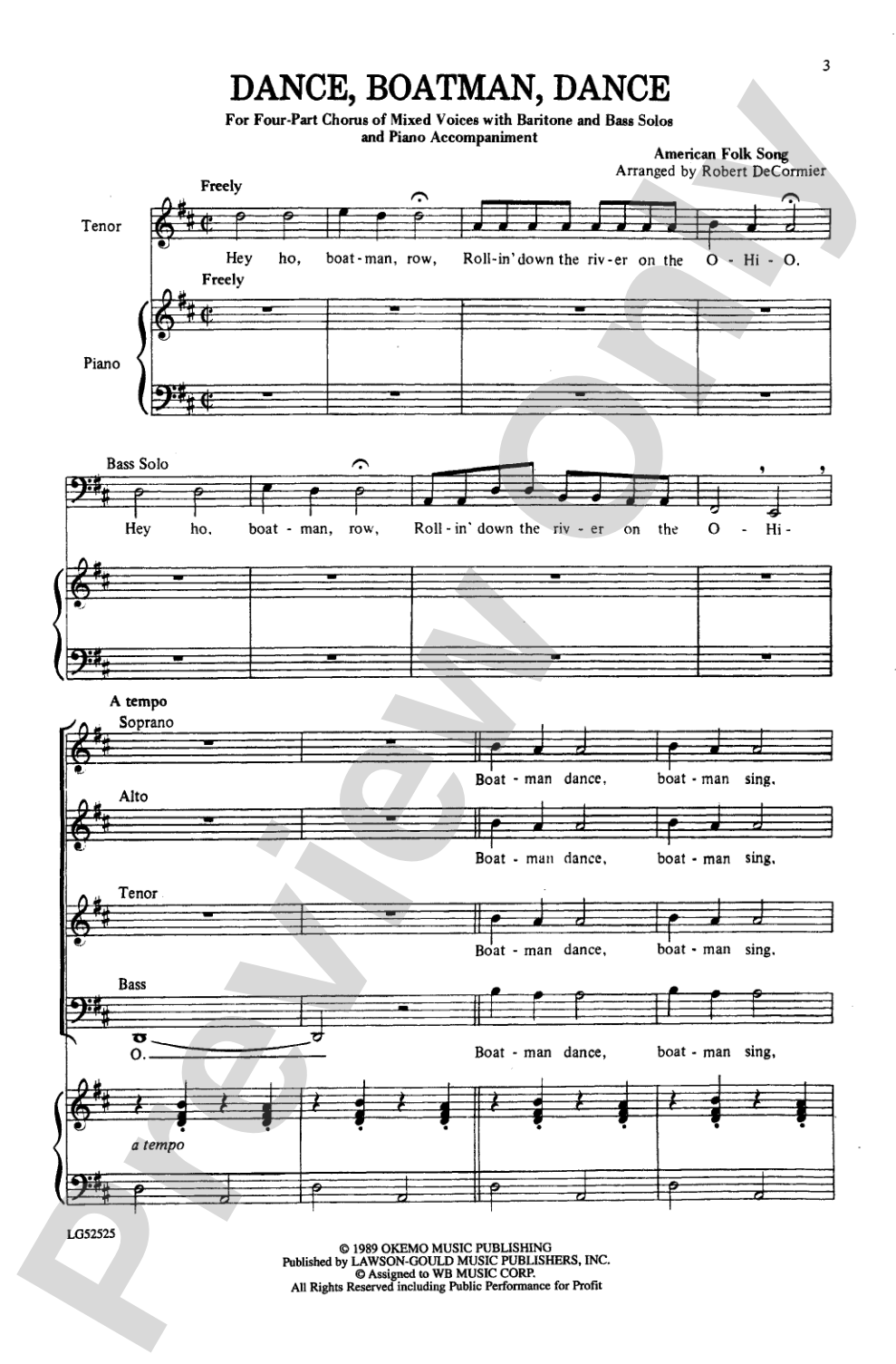 Dance, Boatman, Dance: SATB Choral Octavo