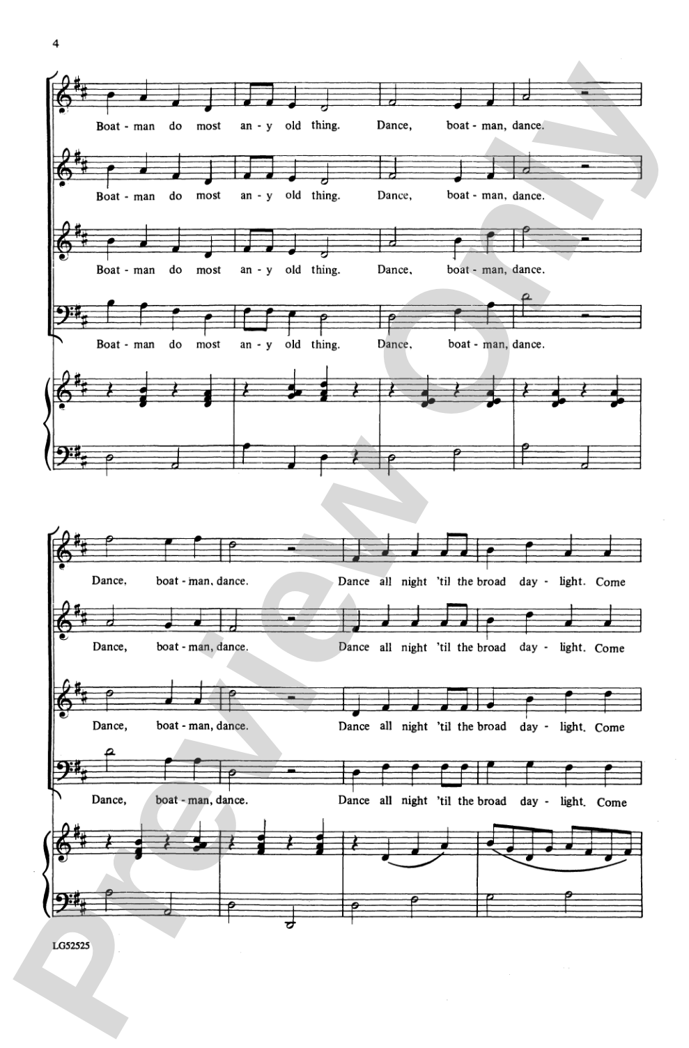 Dance, Boatman, Dance: SATB Choral Octavo