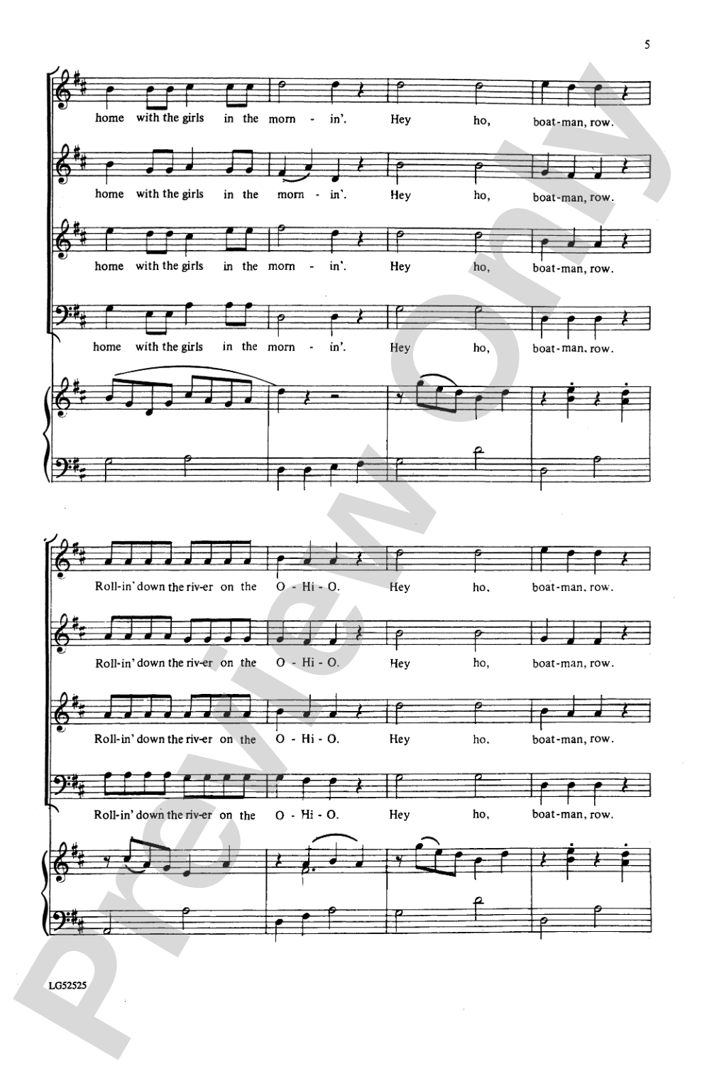 Dance, Boatman, Dance: SATB Choral Octavo