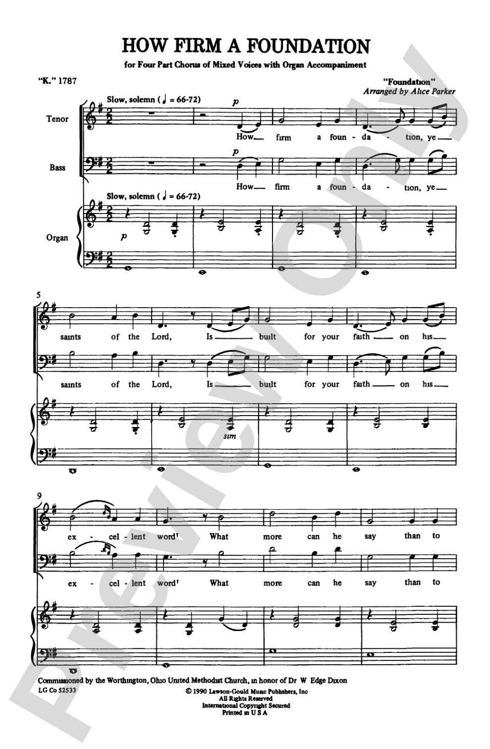 How Firm a Foundation: SATB Choral Octavo