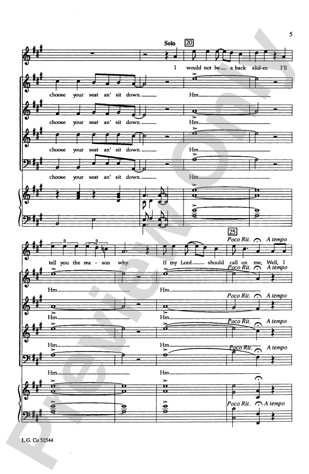 Plenty Good Room (Sit Down Servant): SATB Choral Octavo