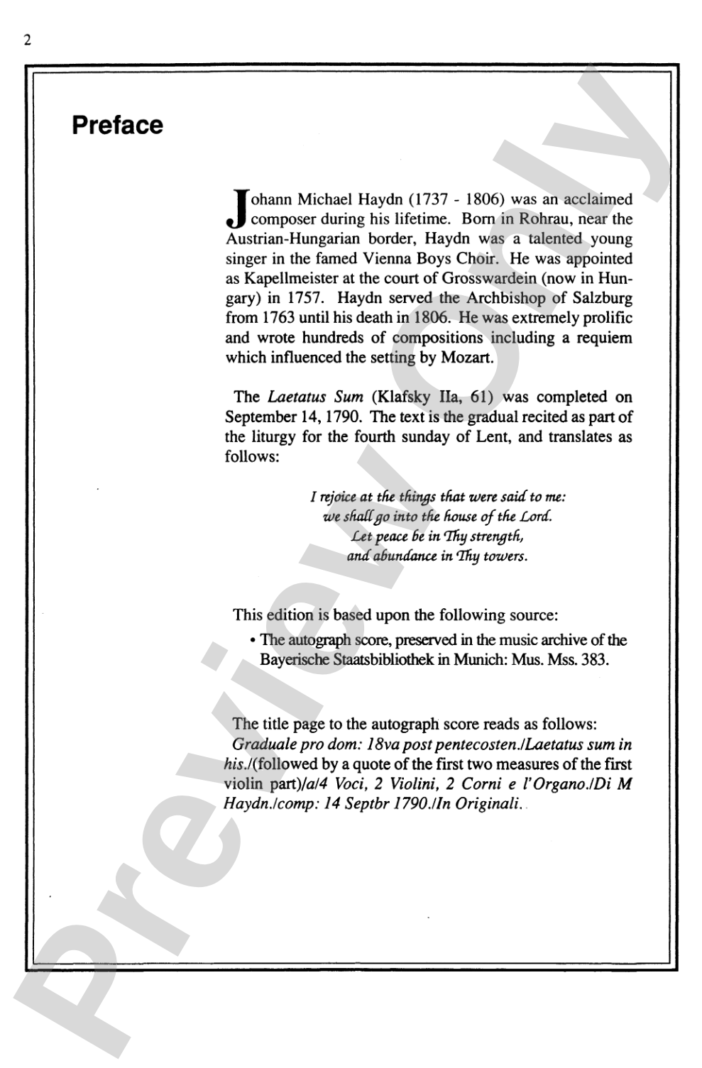 Laetatus Sum: SATB Choral Octavo