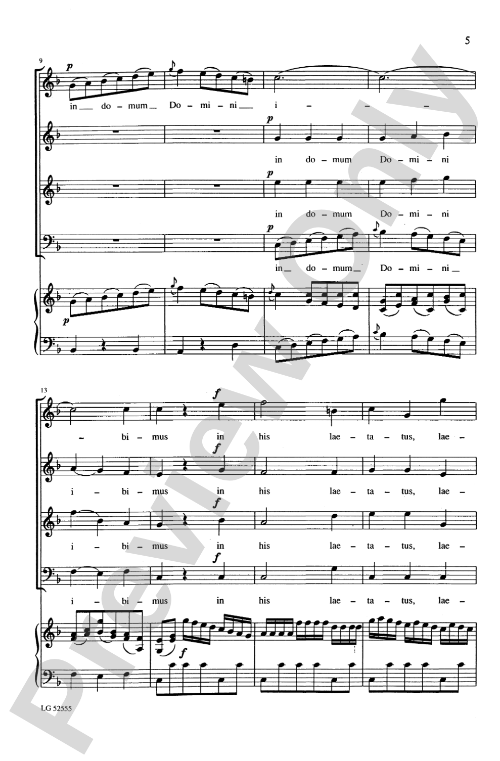 Laetatus Sum: SATB Choral Octavo