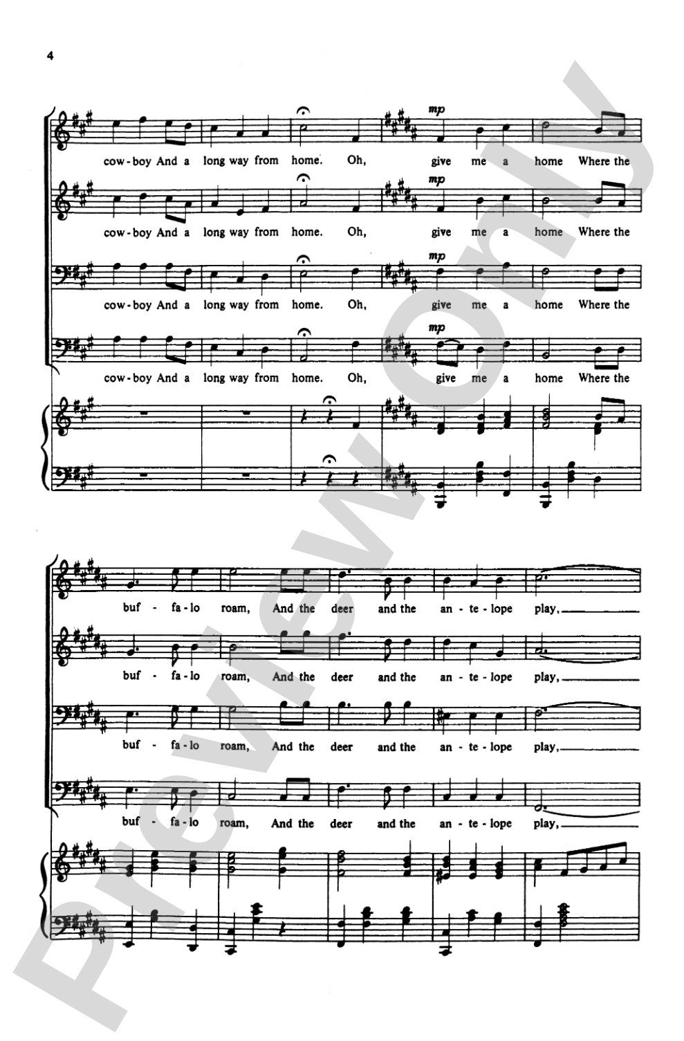 Western Songs: TTBB Choral Octavo